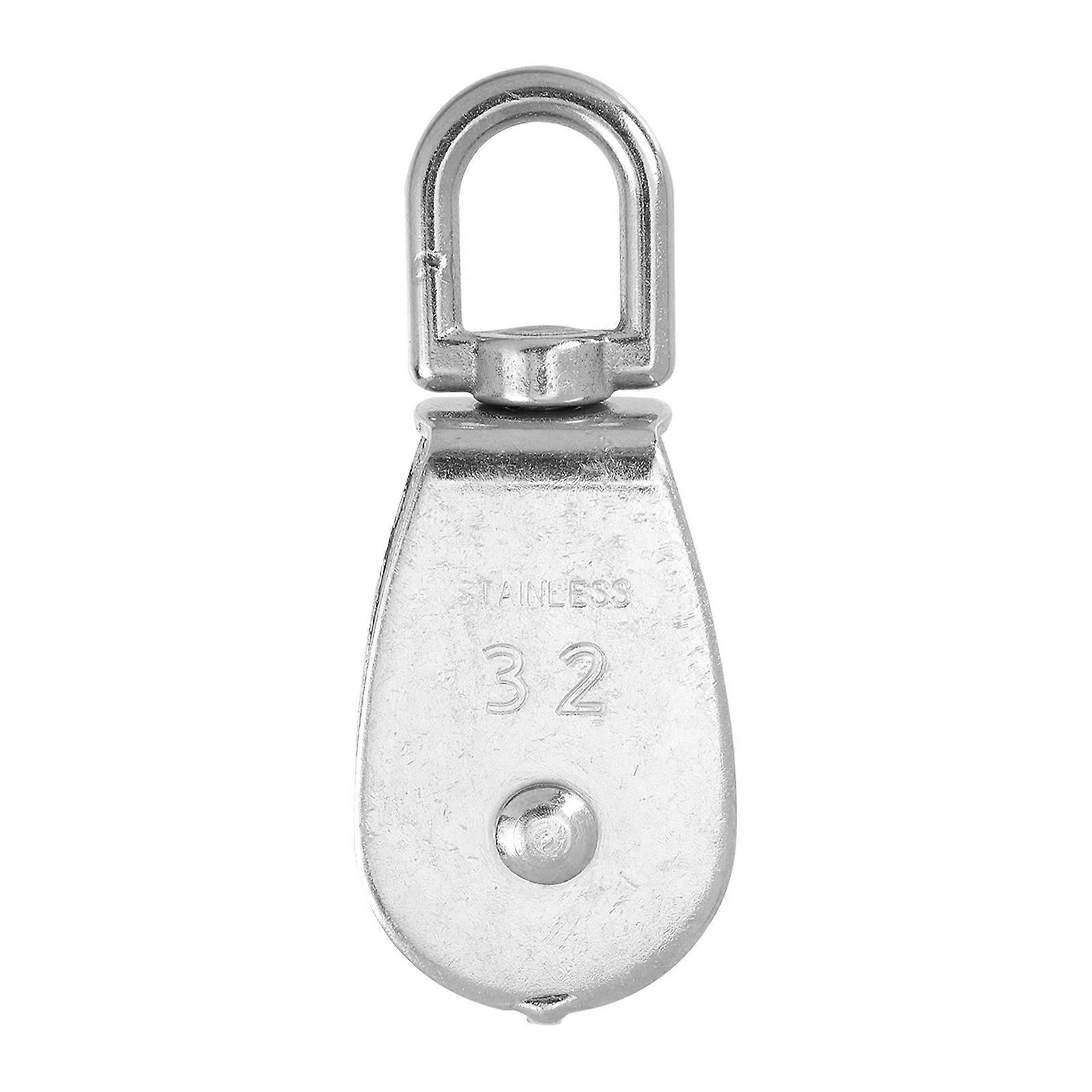 Swivel Lifting Pulley Wire Rope Crane Block for Outdoor Use Silver 1Pcs
