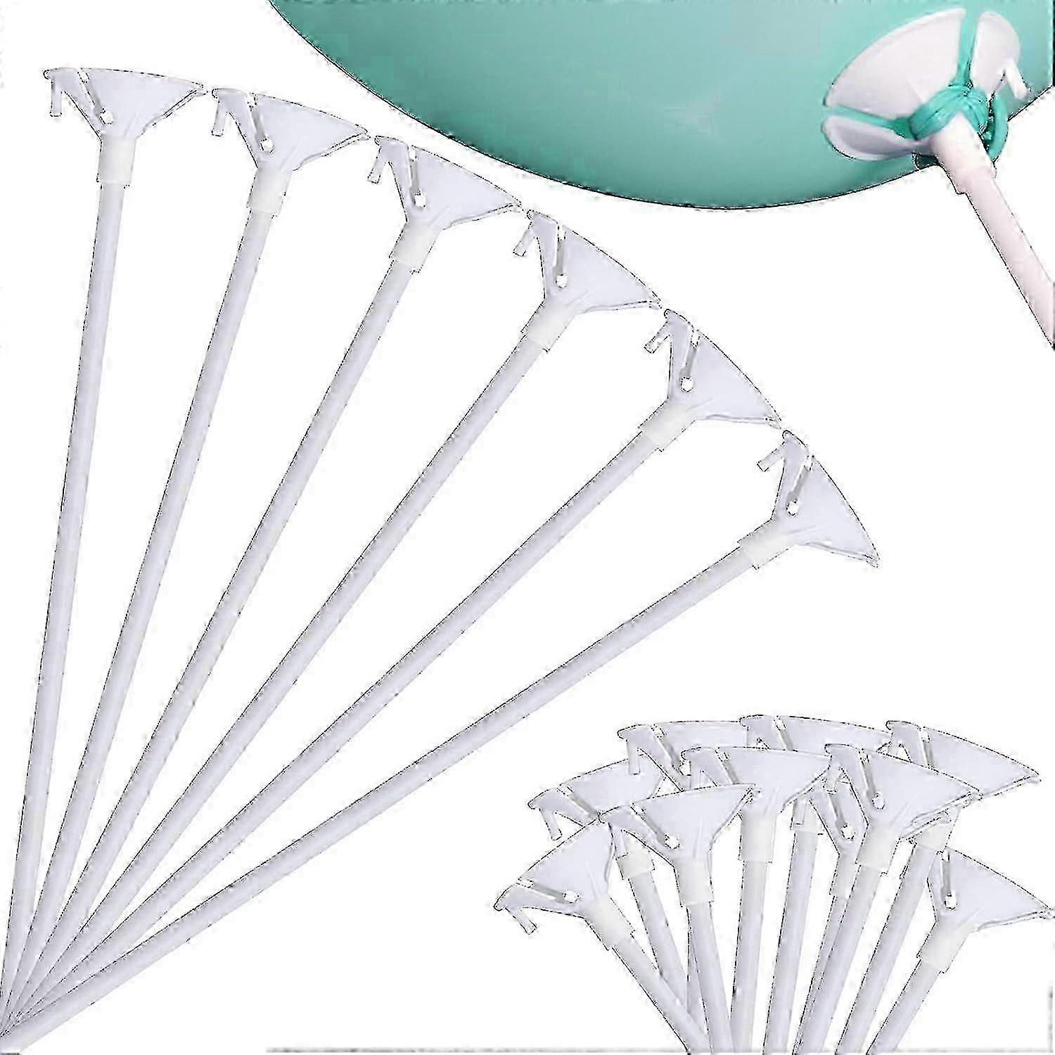 110-Piece White Balloon Holder Set with 32CM Plastic Sticks Reusable for Wedding Birthday and Holiday Events