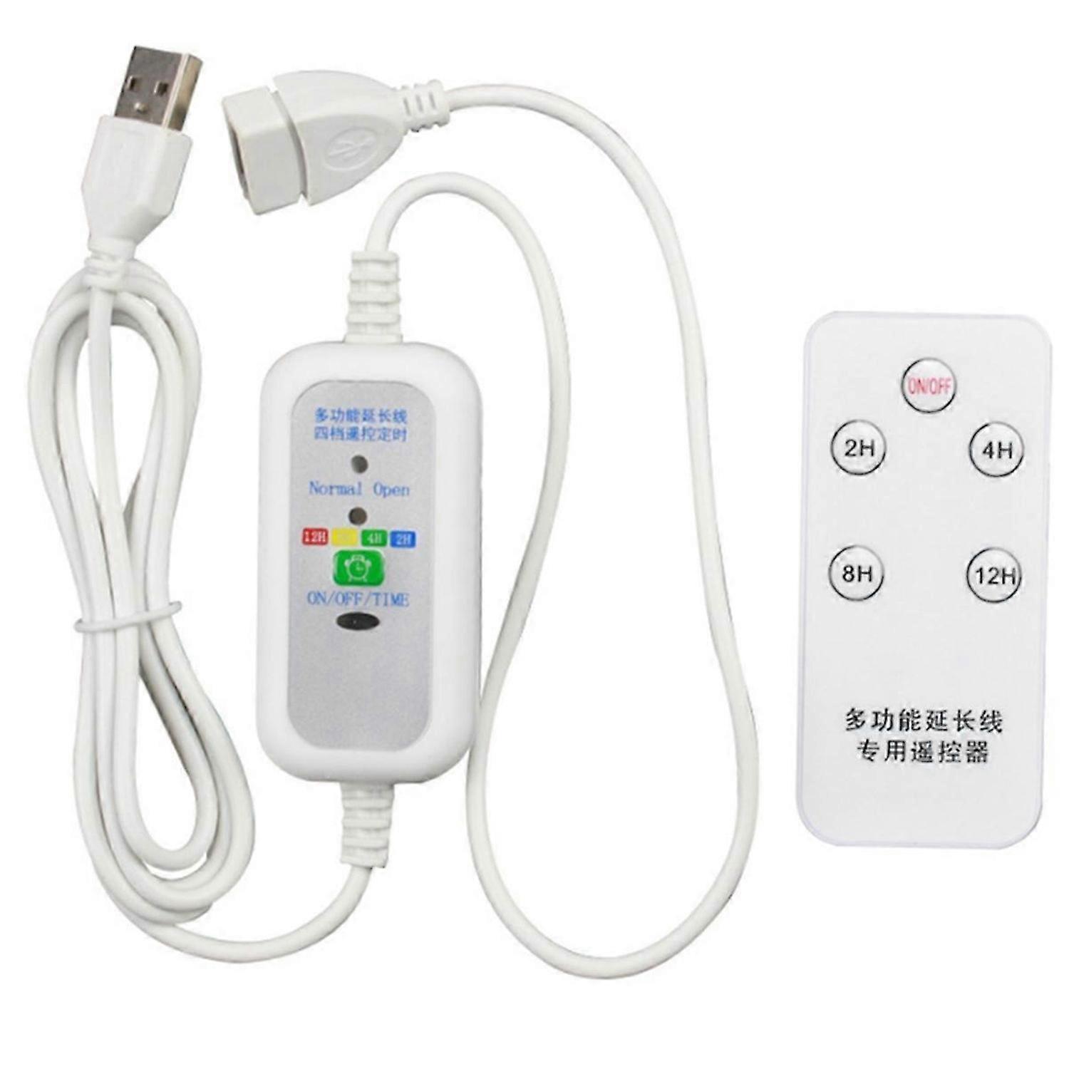 1.5M Multifunction Remote USB Extension Cable for 5V USB Fan LED Light with 2-12 Hour Timing Functio
