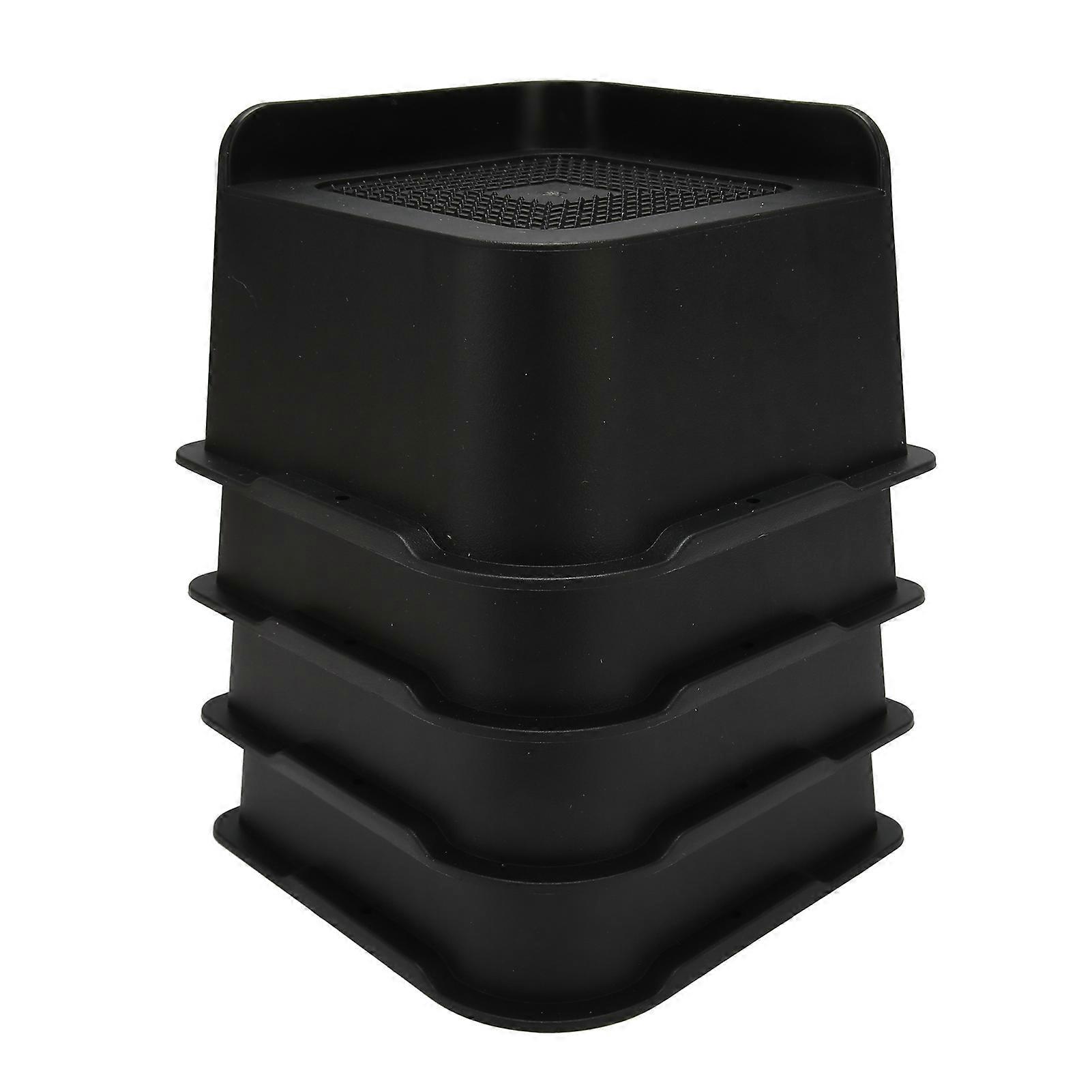 4PCS Black ABS L Shape 7.6cm Bed Risers for Sofa Desk Chairs