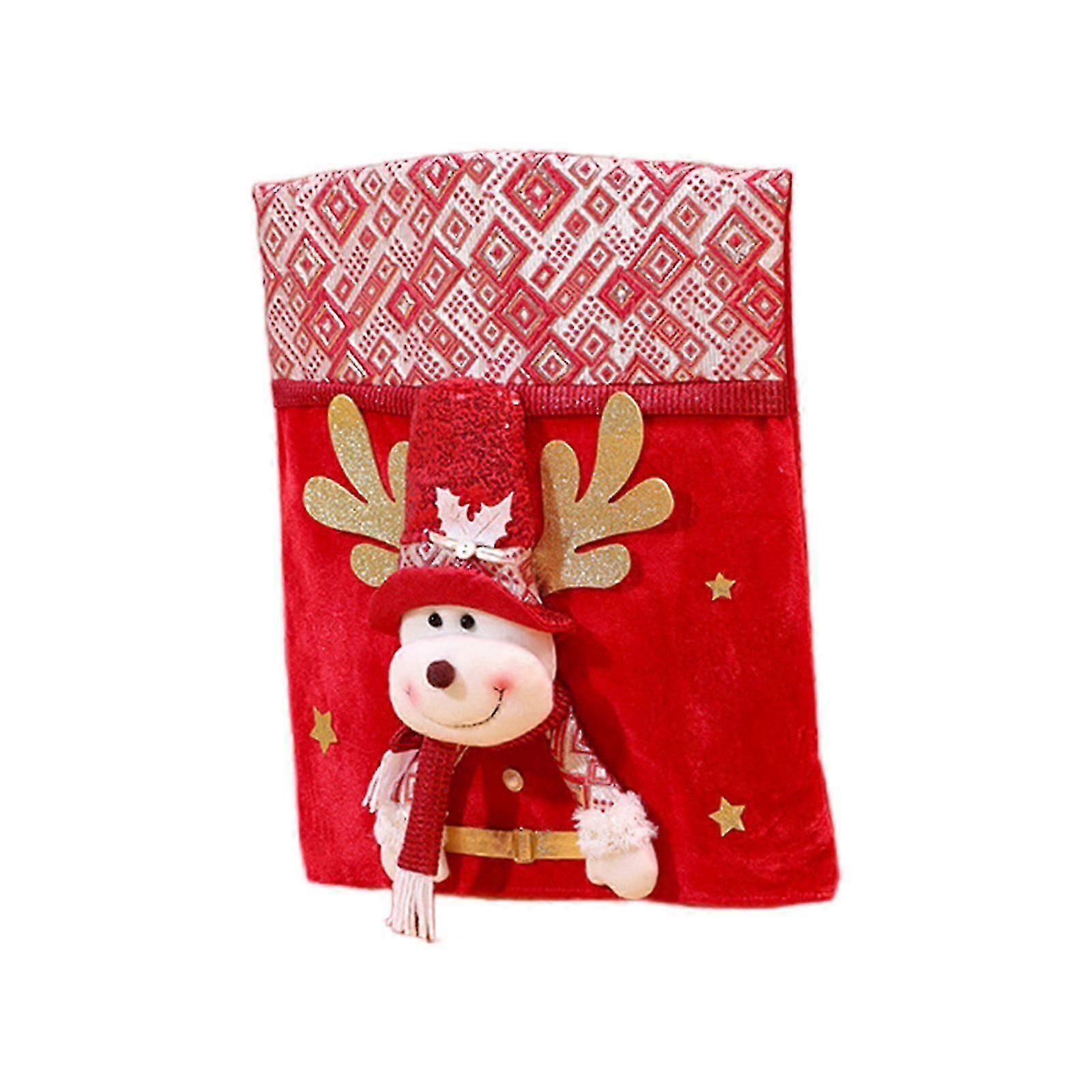 Seasonal Santa Snowmans Pattern Chair Protectors Nonwoven Effortlessly Cleaning
