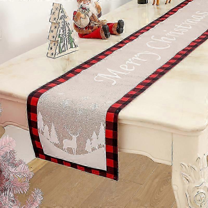 Red and Black Buffalo Plaid Table Runners with Red Truck for Christmas Holiday Table Decorations 13 x 72 Inch