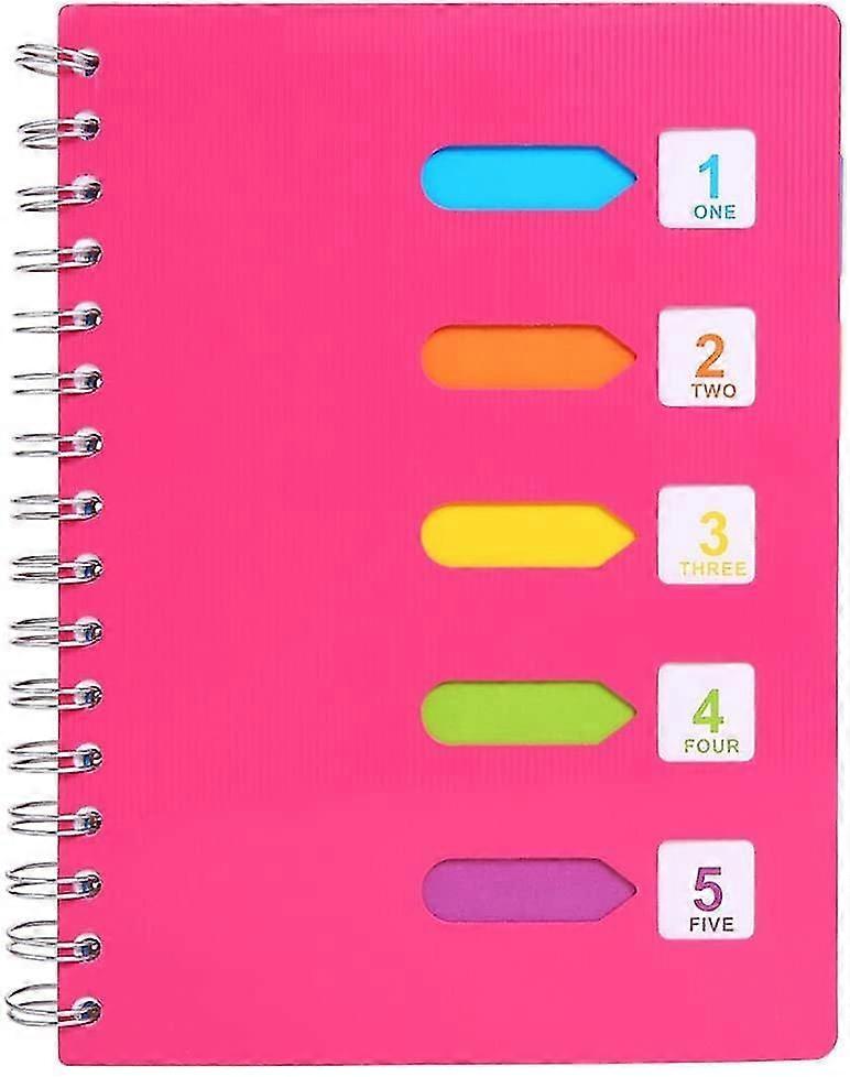 5 Subject Notebook, A5 Notebooks And Journals Spiral Bund, Wide Ruled, Lab Professional Notepad, Colored Dividers With Tabs, 5.78.27,  Hardcov