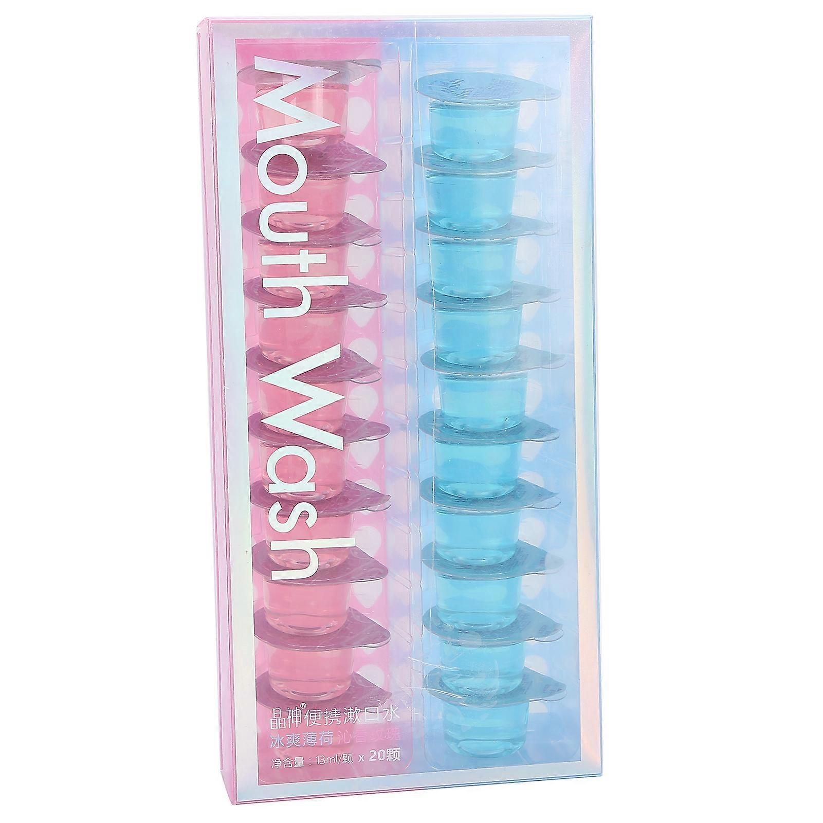 Bain de bouche portable à la rose et à la menthe pour un nettoyage buccal rafraîchissant, 13 ml x 20 pièces