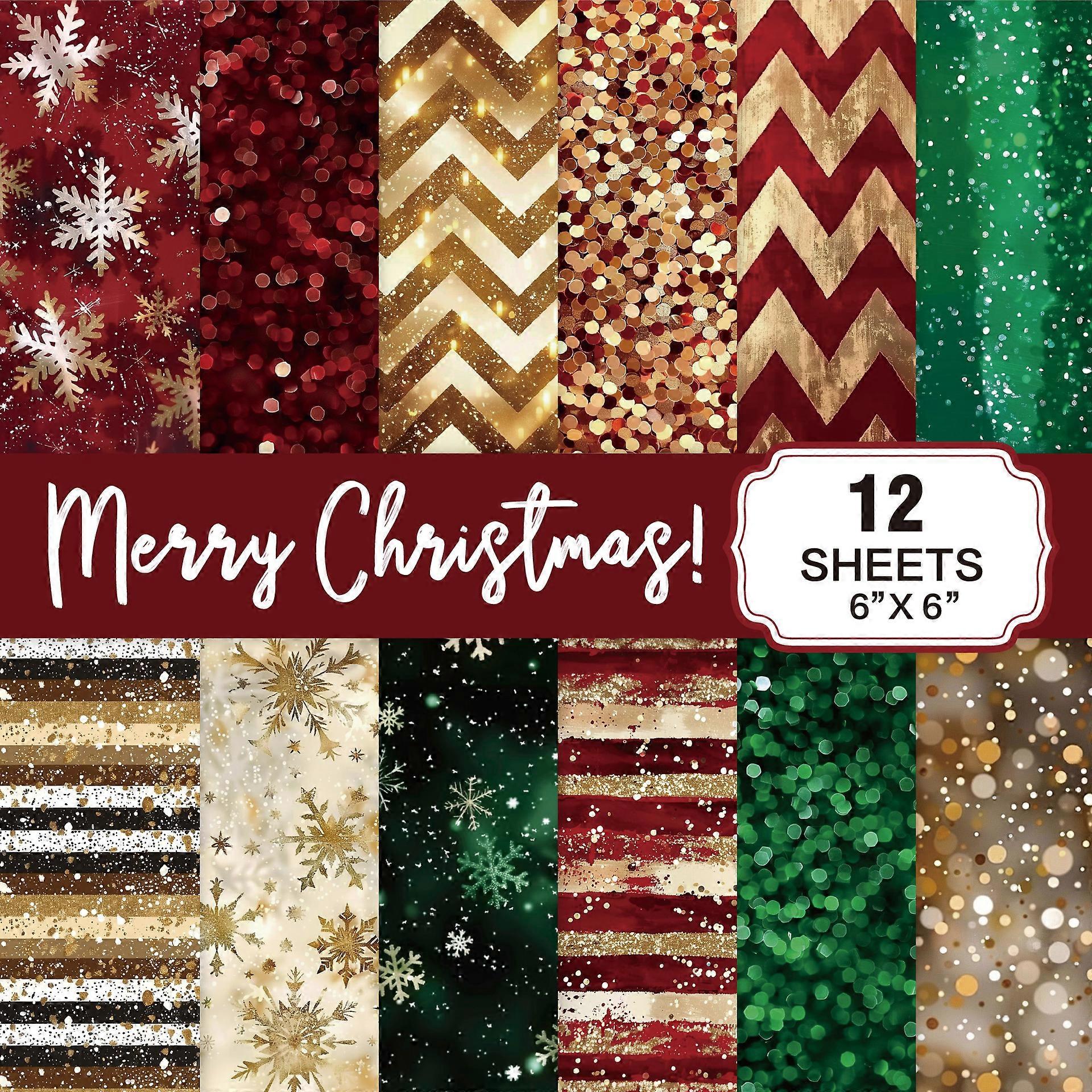 Christmas material paper new tearable scrapbook collage base note material background paper cross-border new product 2025
