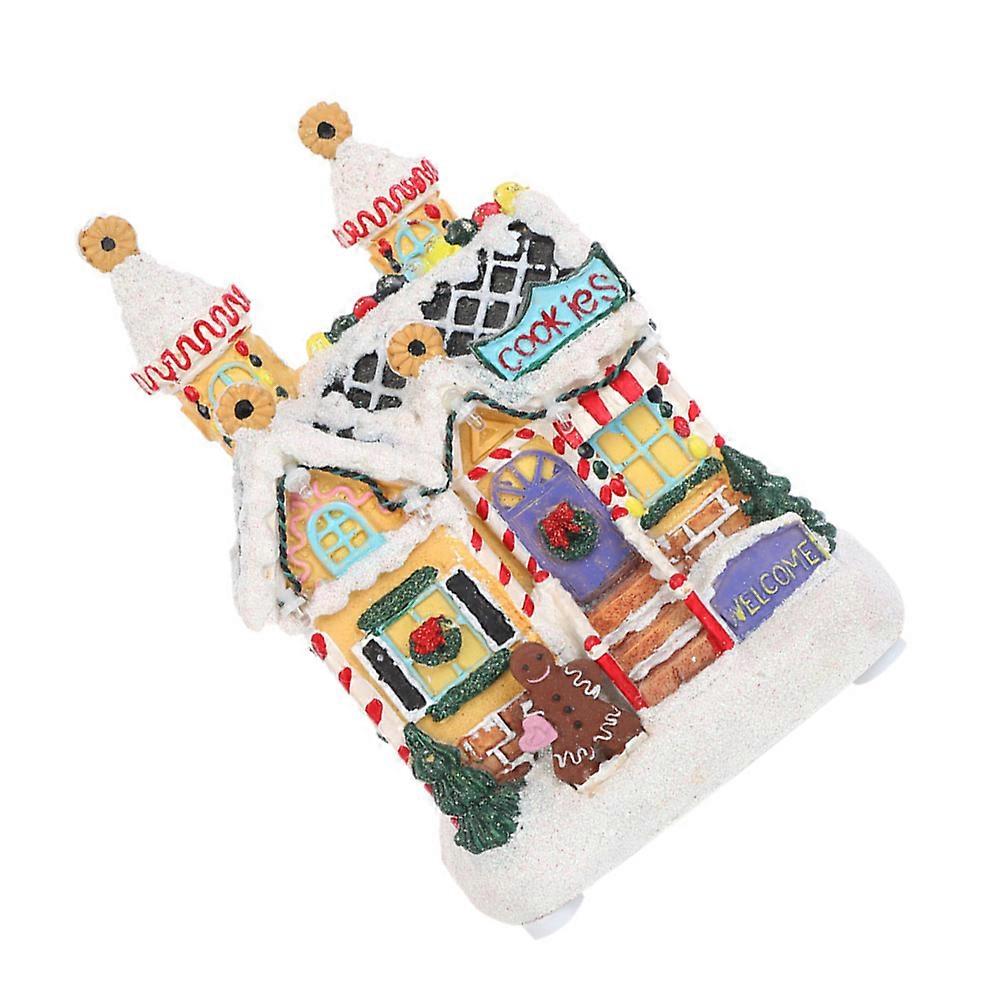 Xmas Luminous House Resin Villa Model Made for Decoration Without Battery
