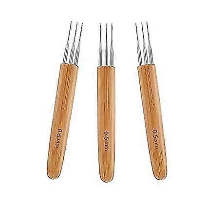 3pcs 0.5mm Dreadlock Crochet Needle Hook Bamboo Handle Hooks Tools Making 2025