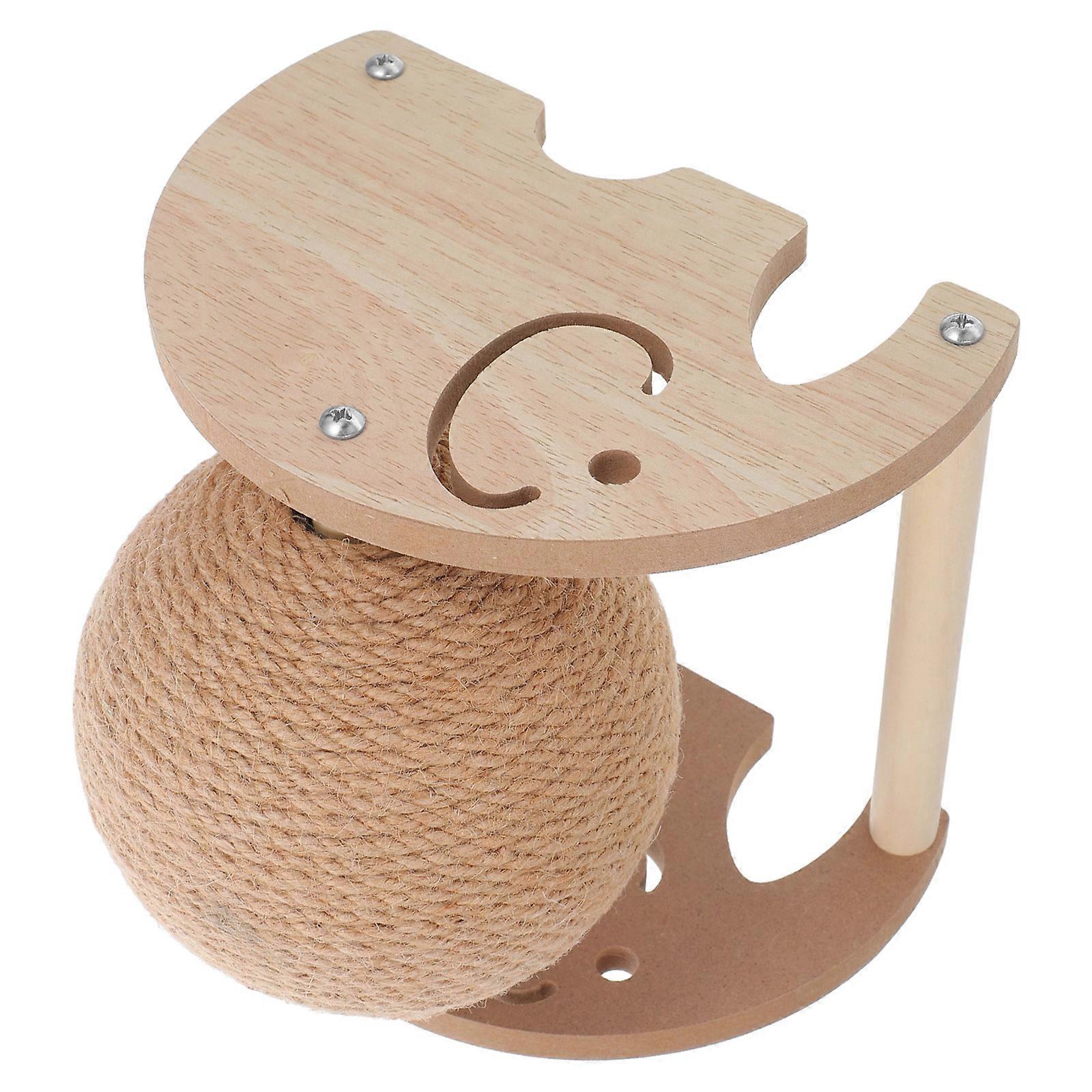 Sisal Cat Toy Balls for Scratching and Exercise 2Pcs with Rotating Design