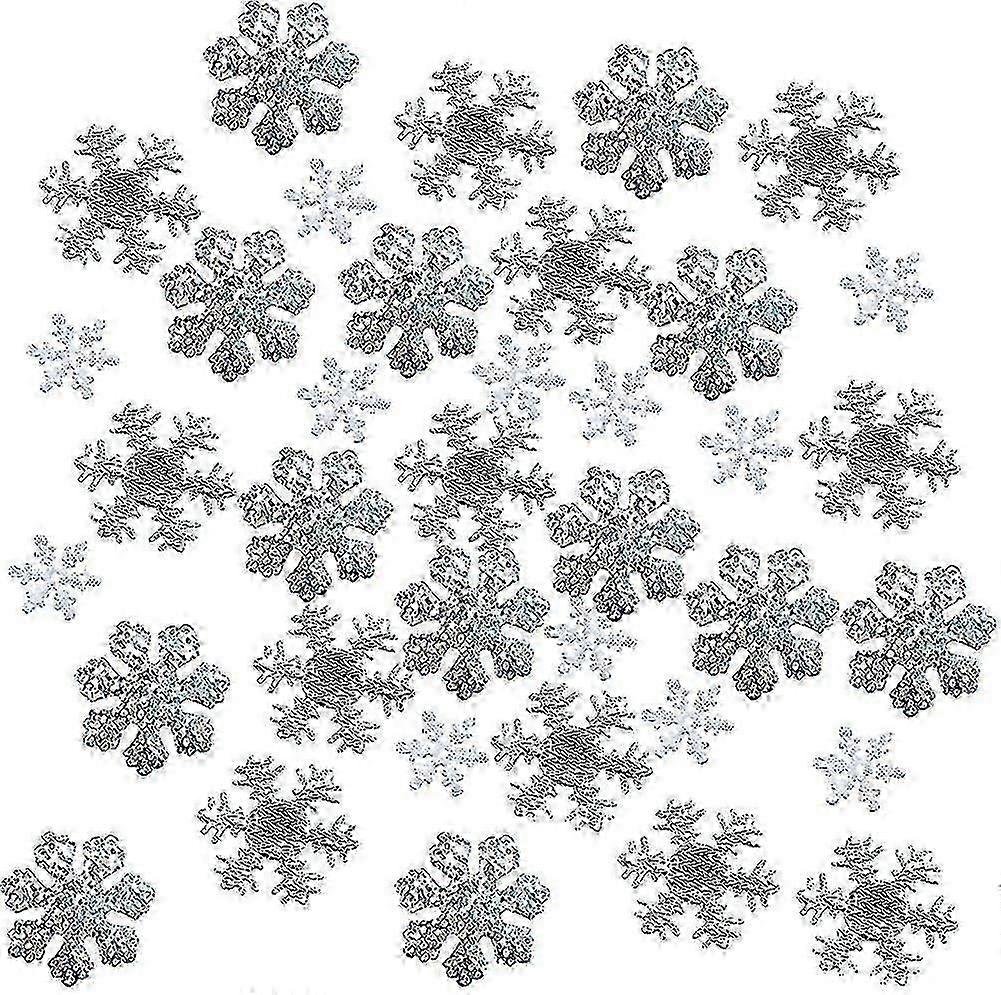300 Pcs Snowflake Confetti, Glitter Scatter Décorations, Flocon de neige artificiel