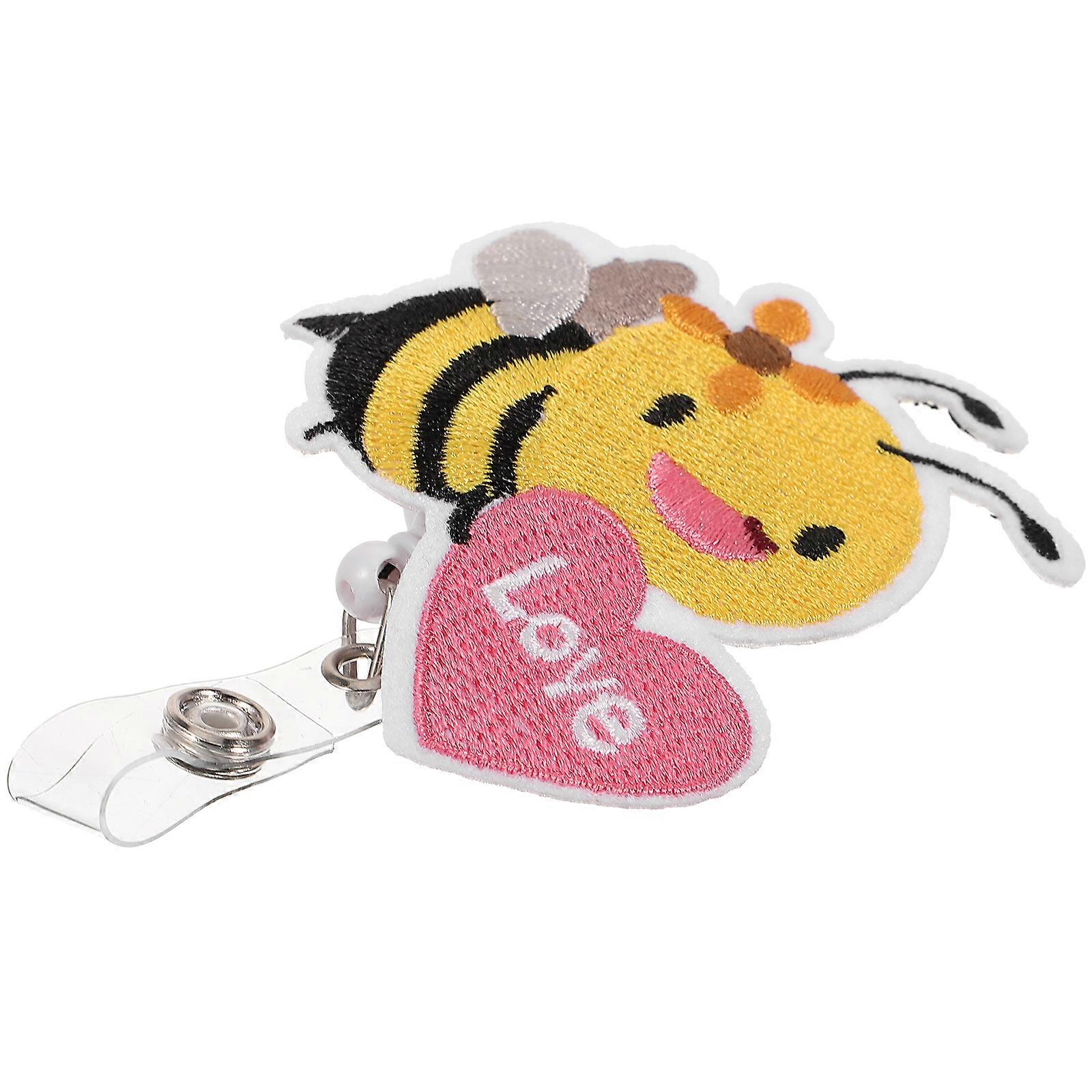 Cute Badge Holder With Bee Pattern For Friends And Family 2.8x2.6x3.6in ID Holding 4Pcs