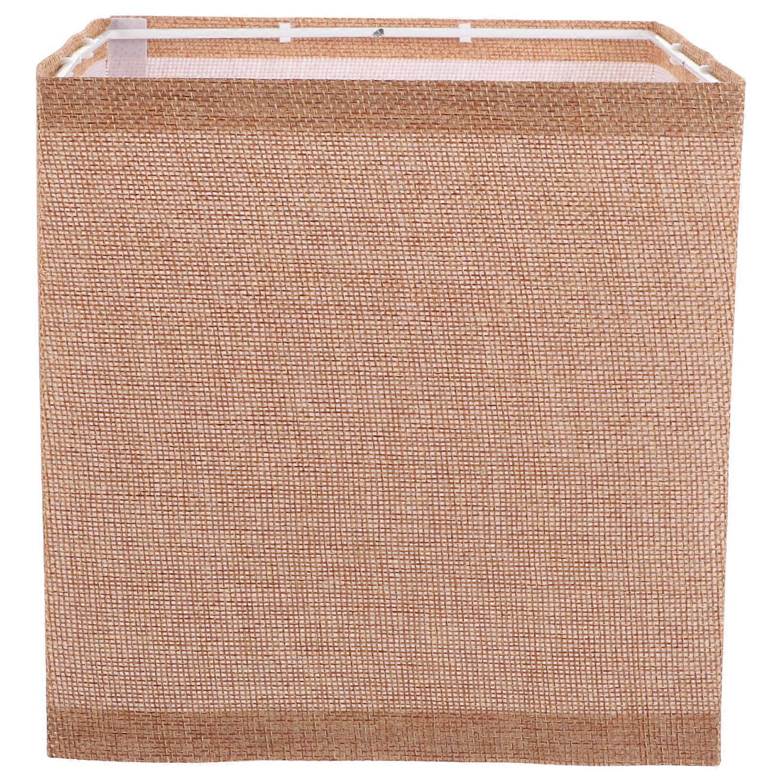 Light Brown Cloth Lamp Shade Replacement for Square Table Lamp 2Pcs