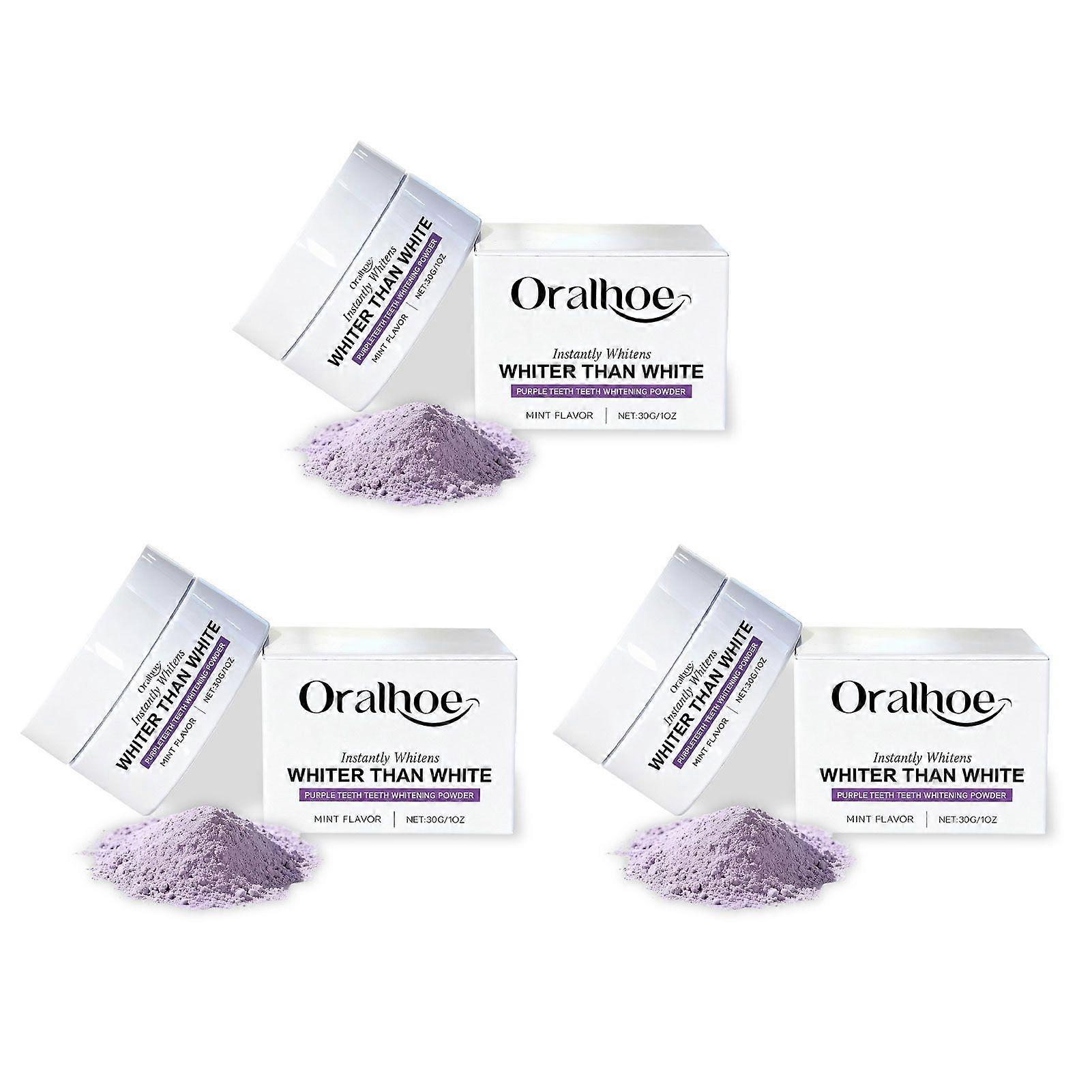 1-3pcs Purple Tooth Whitening Powder, Natural Deep Cleansing & Stain Removal, Sensitive Teeth Friendly, for Daily Use & Home Teeth Care