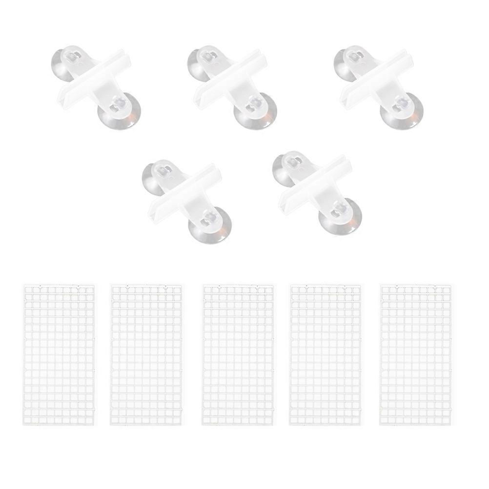 Fish Divider Aquarium Splice and Cut to Size Smooth Flat Baffle Style 5pcs Filter Board + 5 Pairs Plate Clips