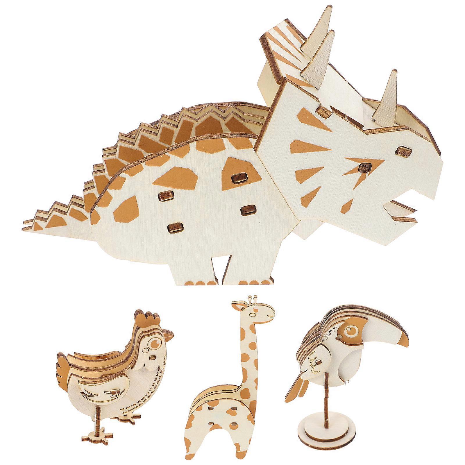 Creative 3D Jigsaw Animal Puzzles For Kids Promoting Parent Child Interaction Made Of Safe Wood Material 20 Pcs