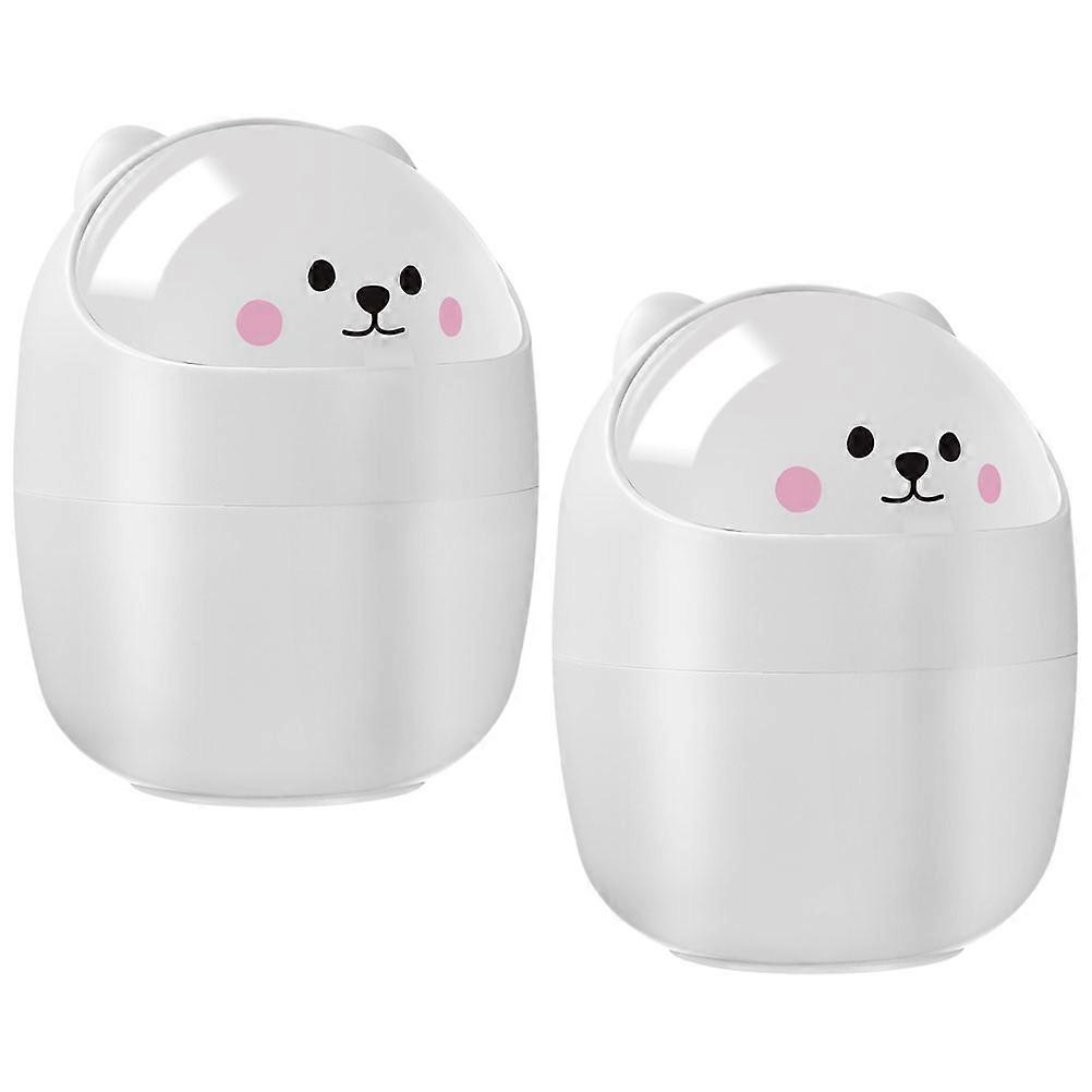 Cute Small Bin Wastebasket Bin for Storage 4Pcs White Portable Design
