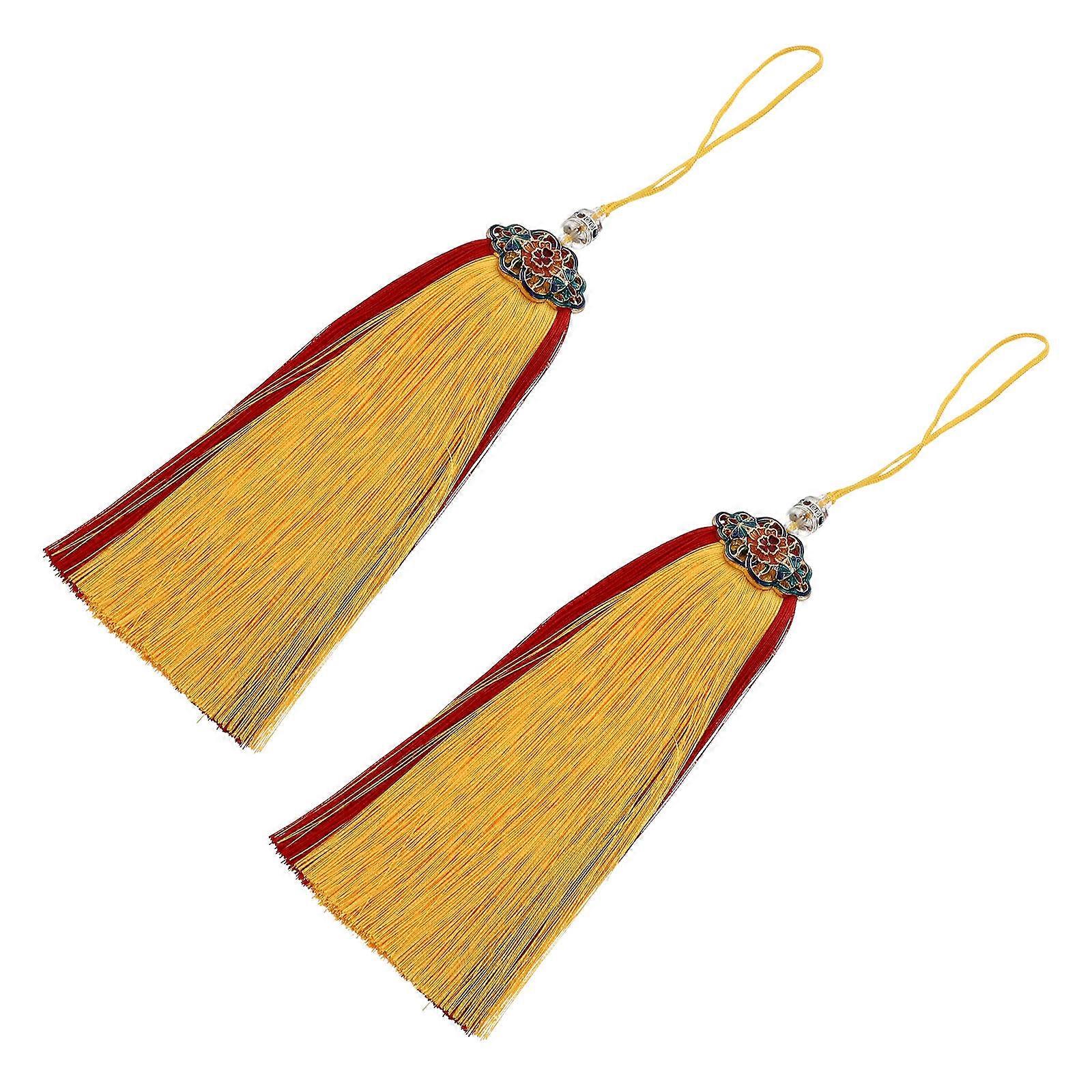 Symmetrical Design Tassel Pendant Straps Ideal For Chinese Theme Party Decoration 24x3.5cm 4Pcs