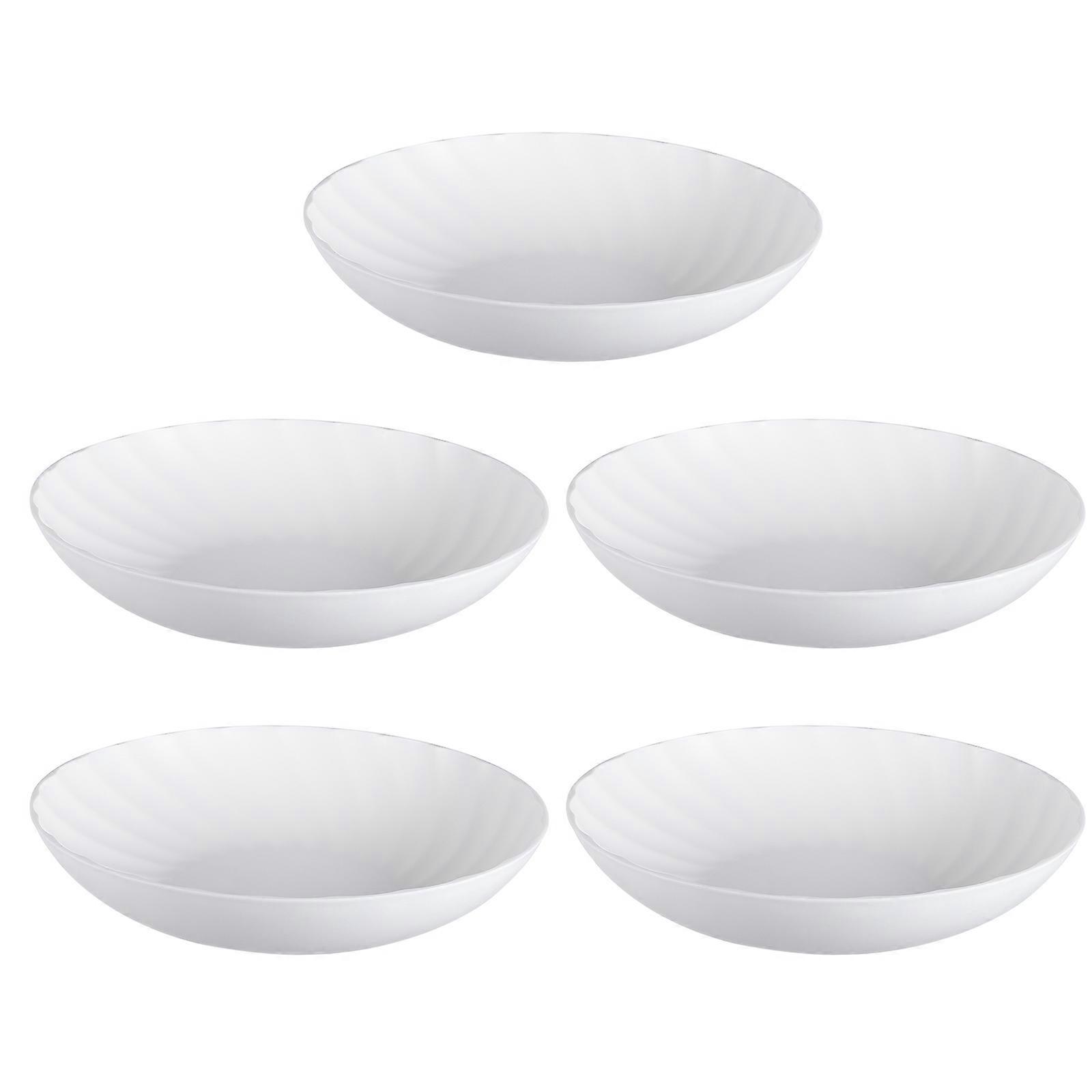 Round Storage Tray Snack Plate for Storage 10Pcs White Serving