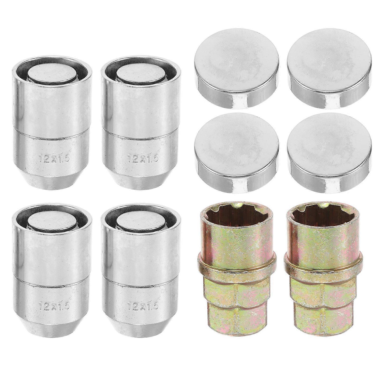 Universal Pcs Security Lock Lug Nuts With Dust Caps Cone Seat Design Ideal For Enhancing Tire Protection