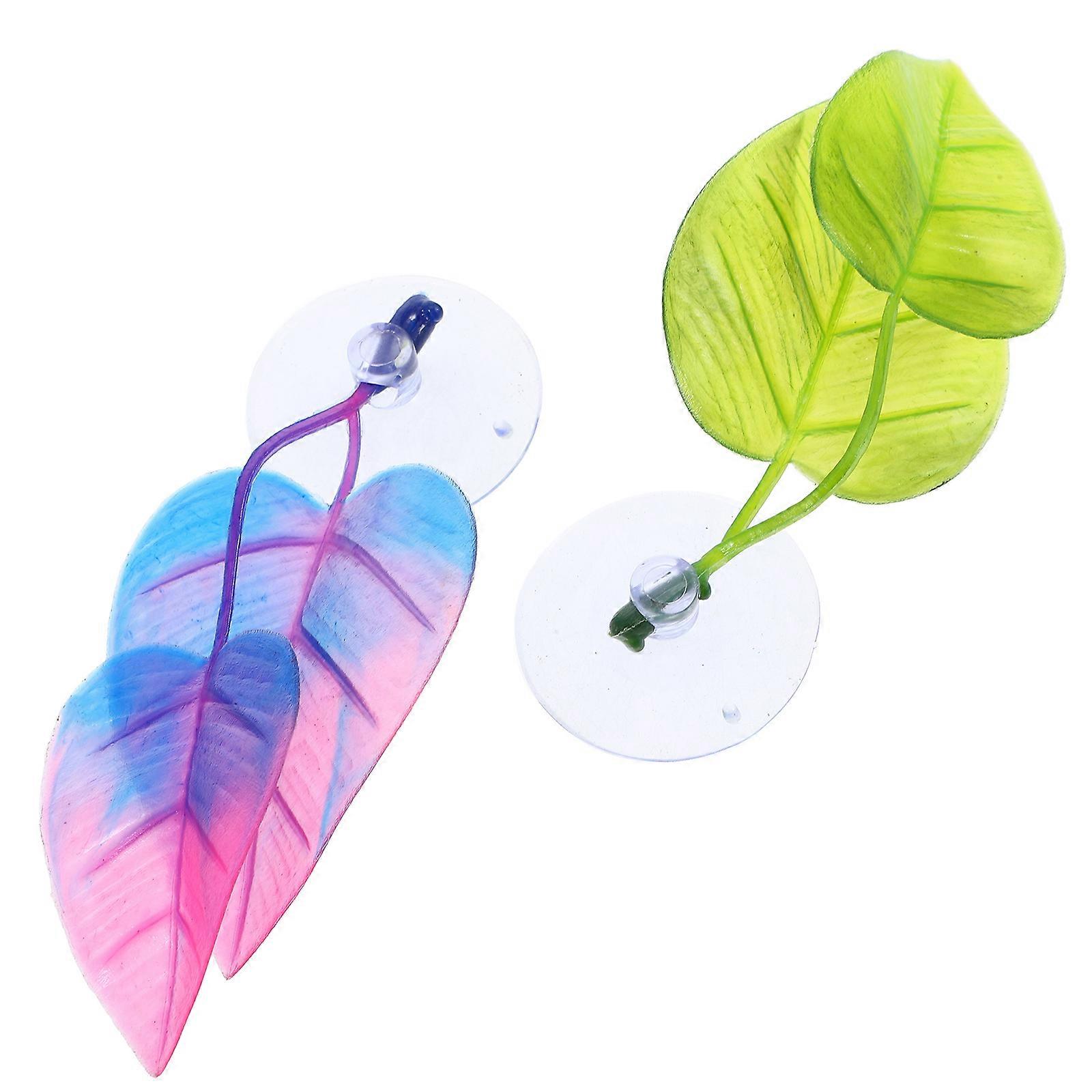 Plastic Plants for Betta Fish Tank Accessories Resting Leaf 8Pcs Pack