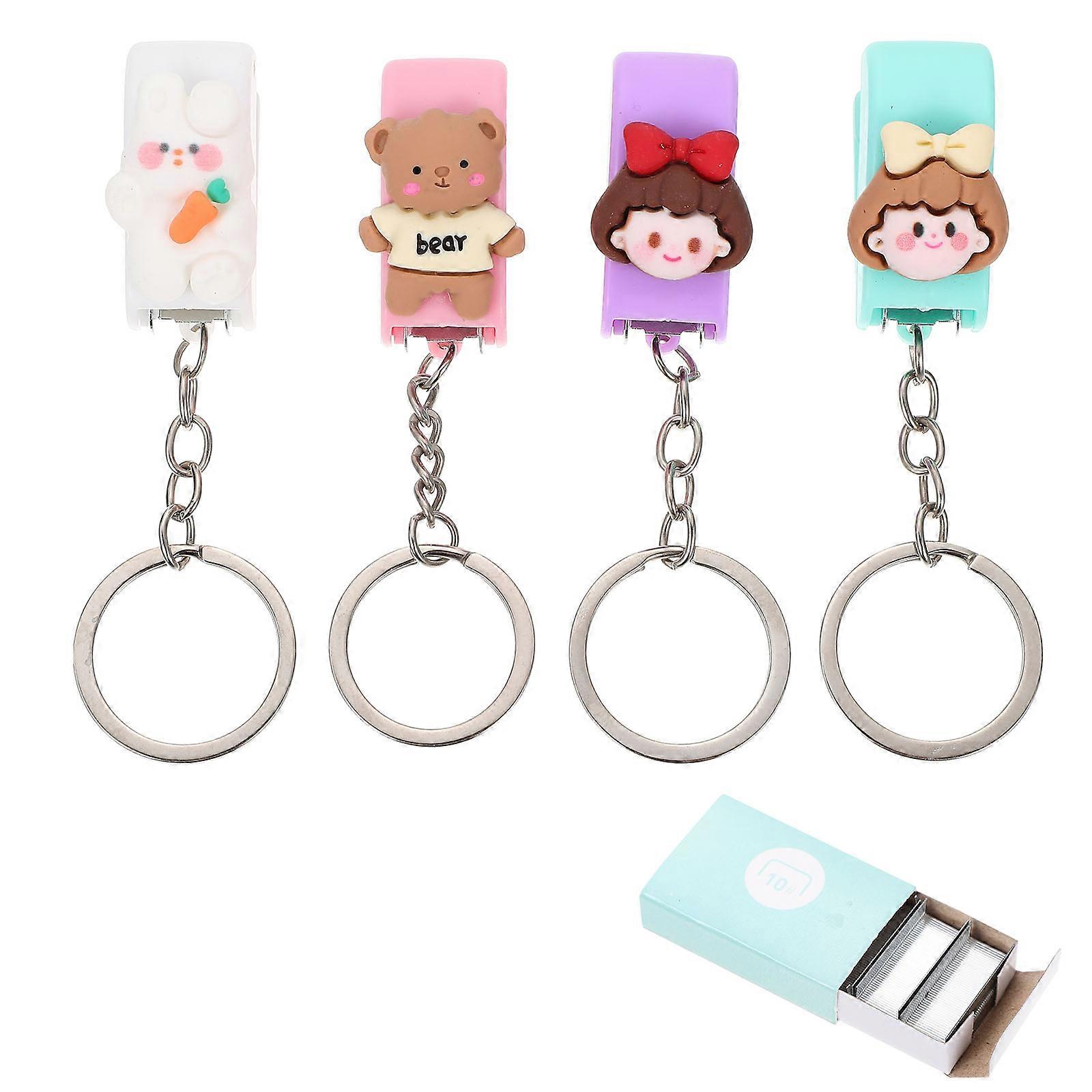 Stapler Keychain Mini Stapler Pendant for Student Gifts 1Set