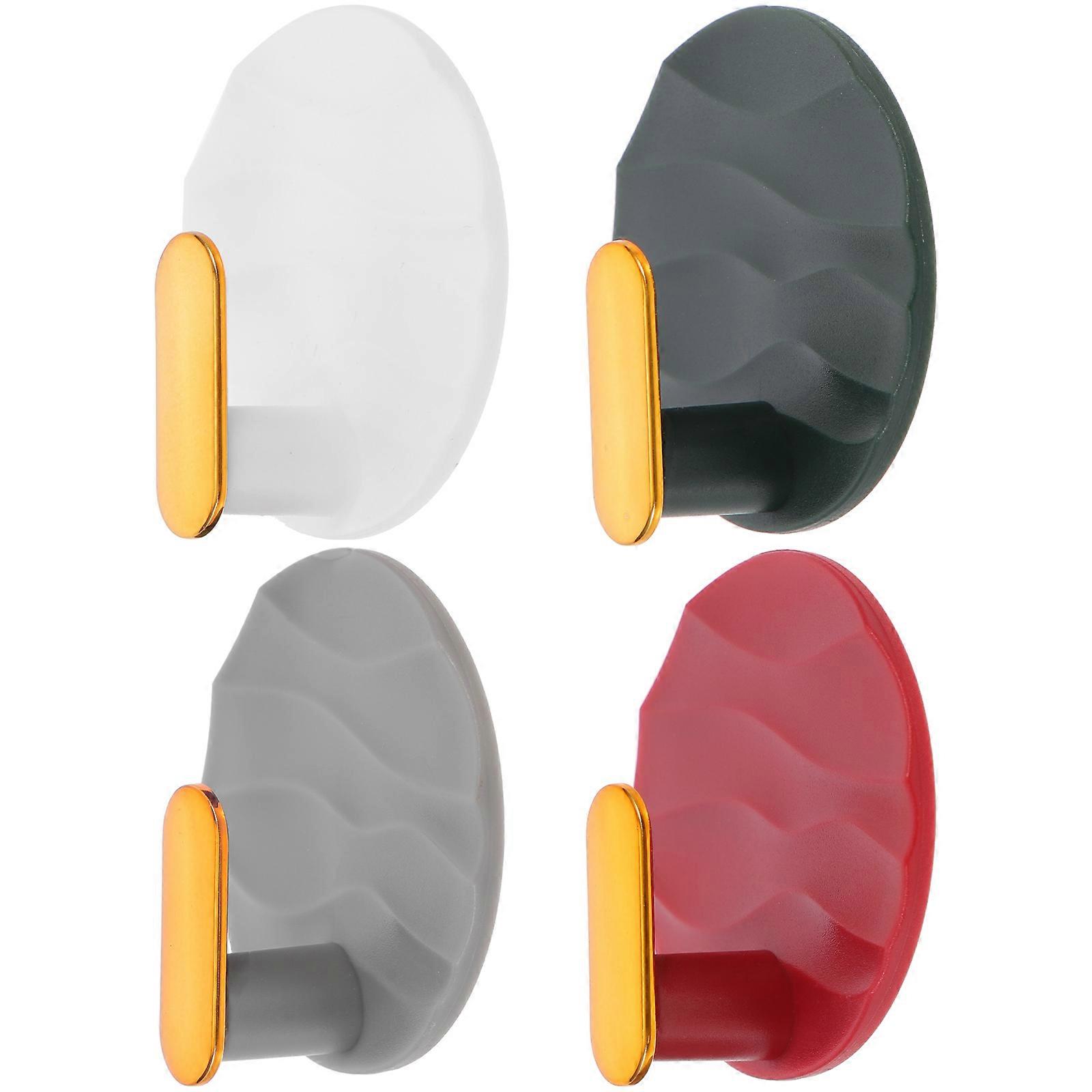 Adhesive Wall Hooks 12Pcs Nail Free Hooks Assorted Color Simple Design Heavy Duty Household Users