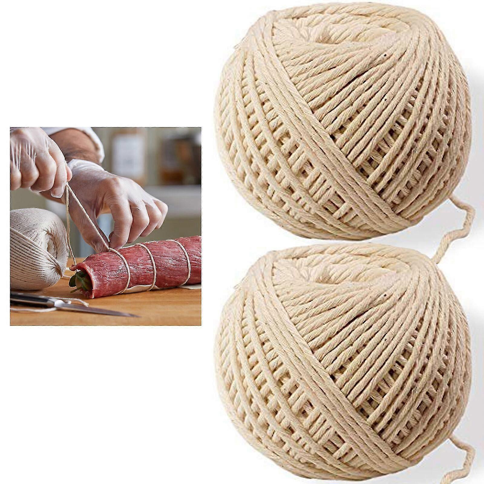 2 Pcs Cookingine Cotton Food Grade Unbleached Butcher's String 70 Meter Each myi