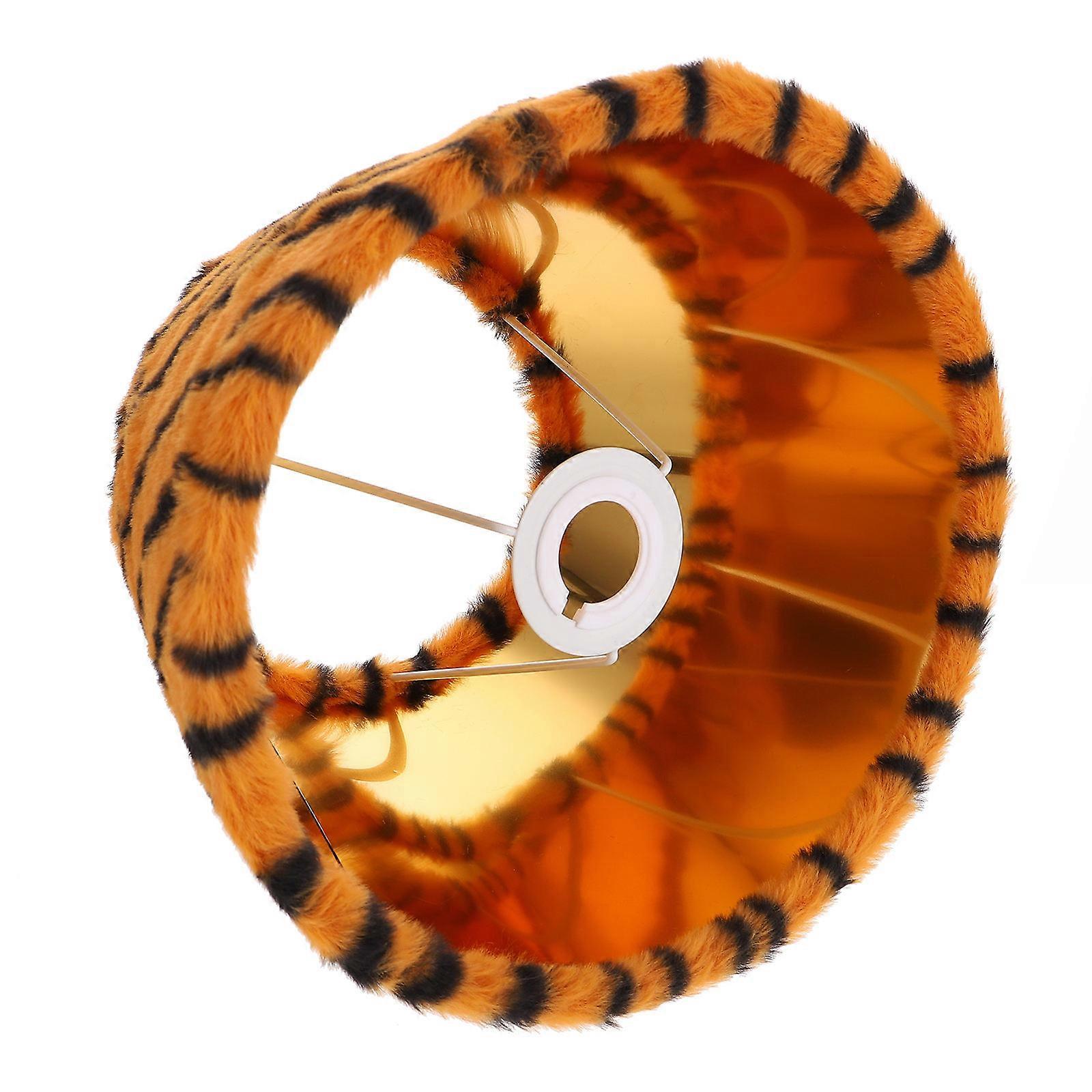 Leopard Plush Lamp Shade Cover for Bedside Lamp 2Pcs Decorative Set