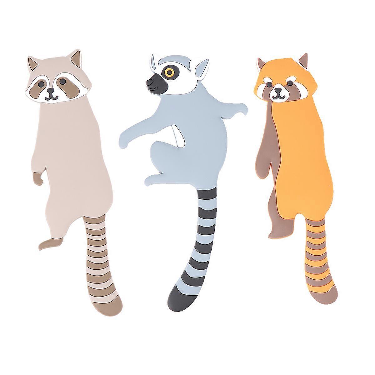 Adhesive Hanger Raccoon Cat Design for Hanging Use 6Pcs Removable Wall Hooks