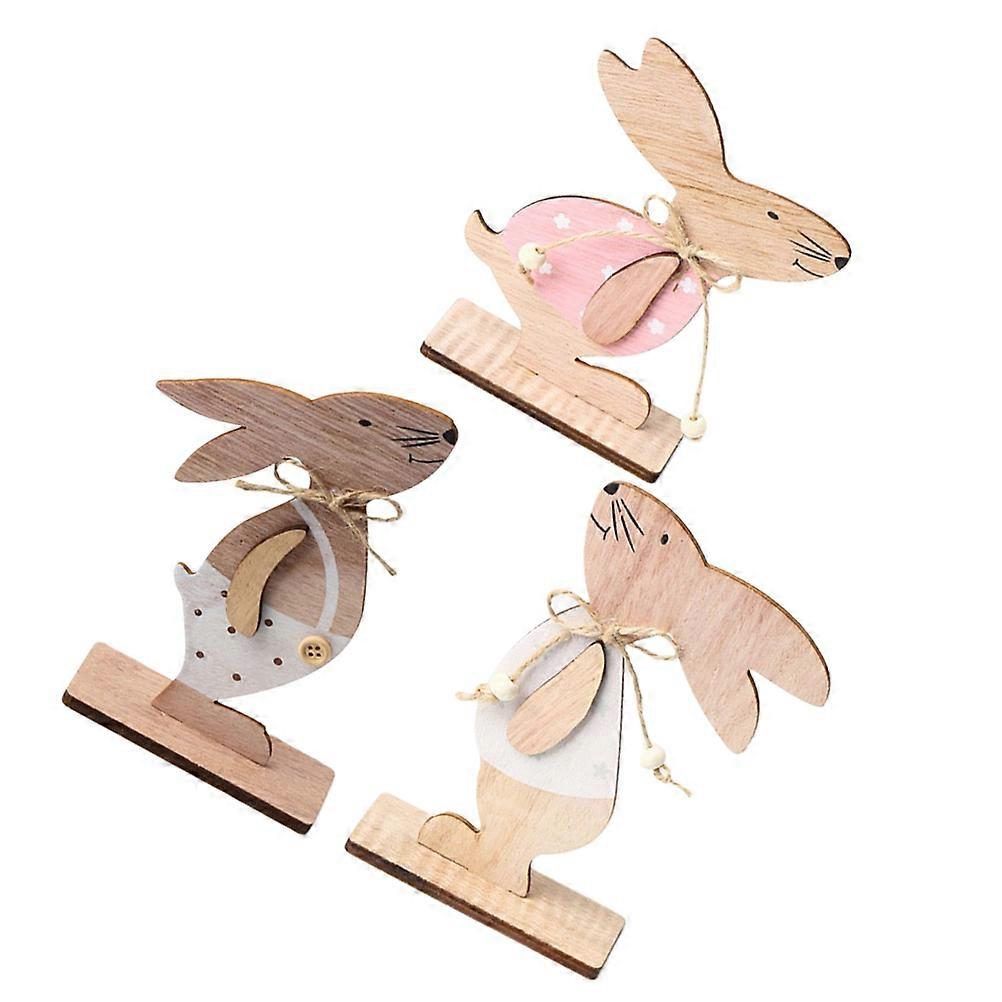 Easter Wood Decorations Rabbit Ornament for 12Pcs Easter Table Display