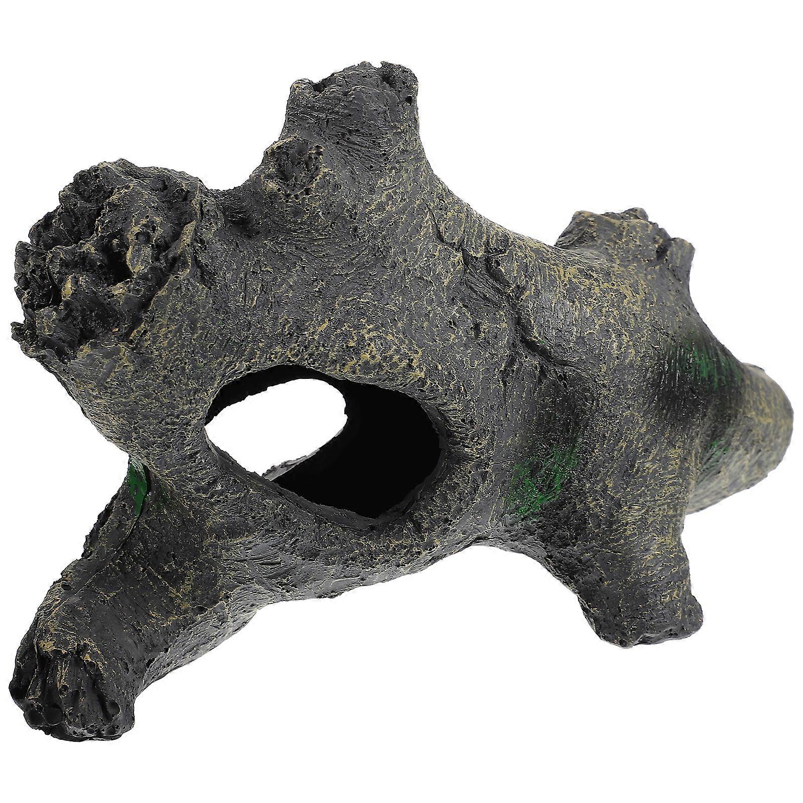 Reptile Terrarium Landscape Decor Lizard Hideout Cave 4Pcs Set