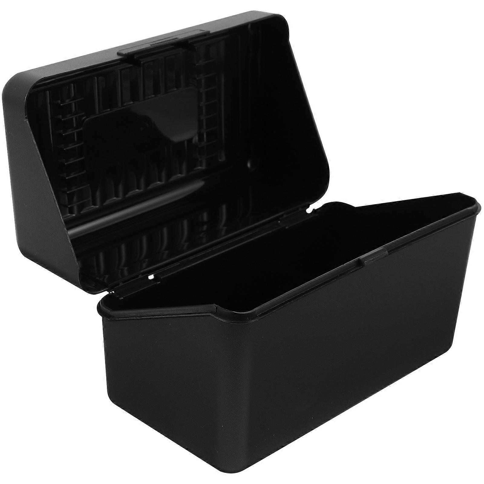 Business Card Holder Multi-Function Card Box For Office Black Sealed Storage 1Pack