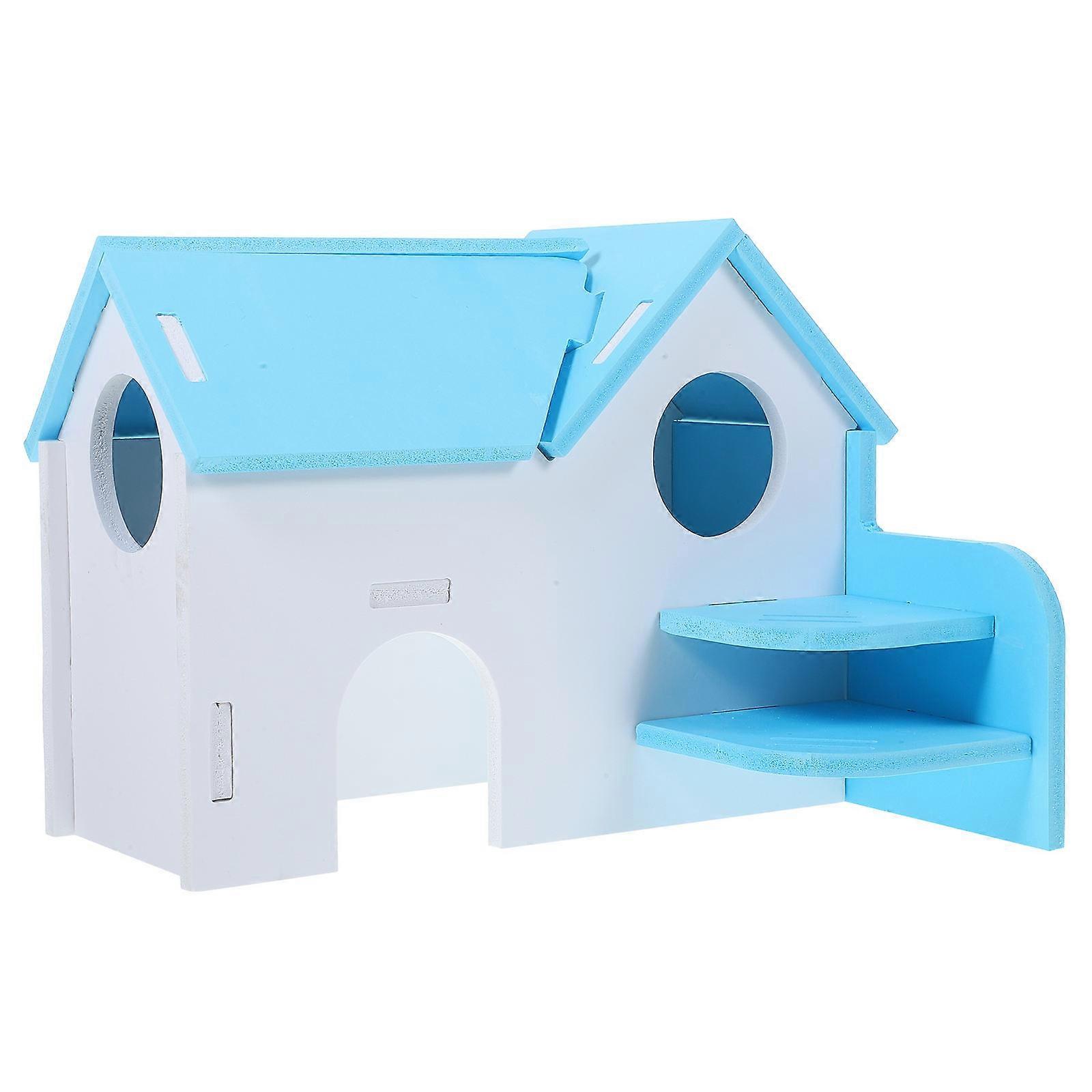 Small Animal Hideout Guinea Pig House Habitat Double Layer House Assorted Color For Resting 1Set