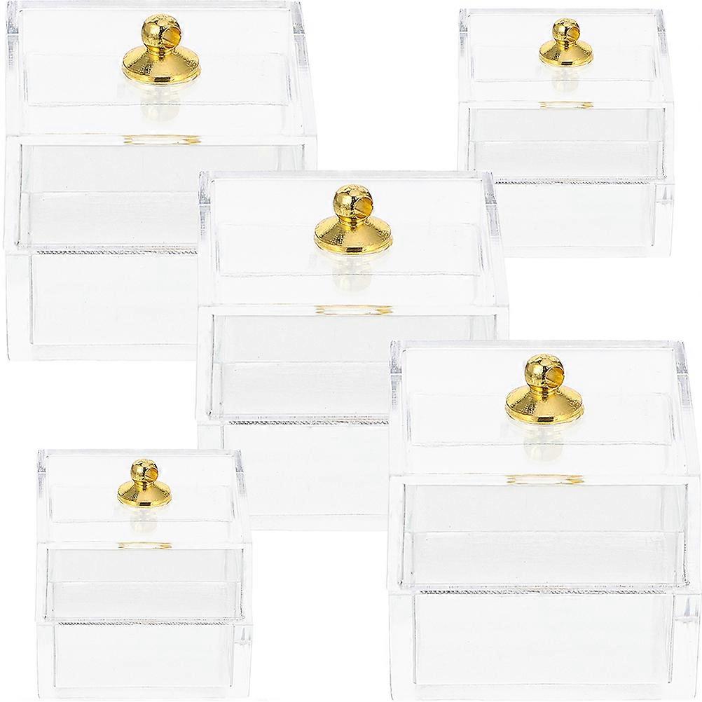 Miniature Storage Box Clear for Decor 20Pcs Mini Doll House Accessories