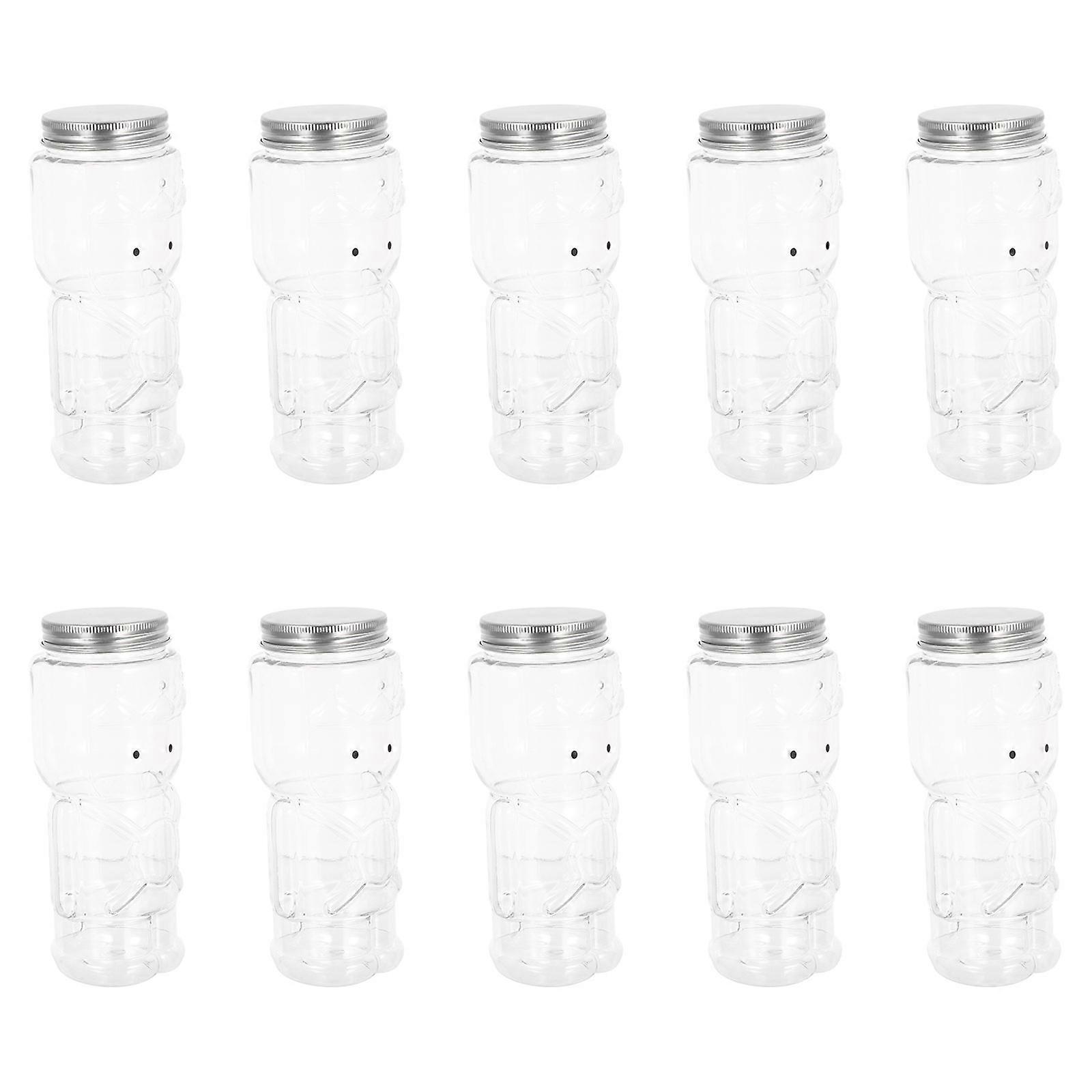 Candy Storage Nutcracker Drink Bottles Holiday Table Setting Transparent Plastic Aluminum Festive Decoration 10Pcs