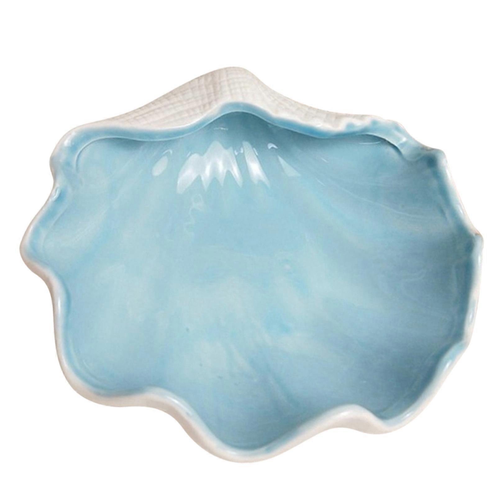 Shell Shape Storage Bowl Set with 3Pcs Blue Candy and Nut Decorative Bowls