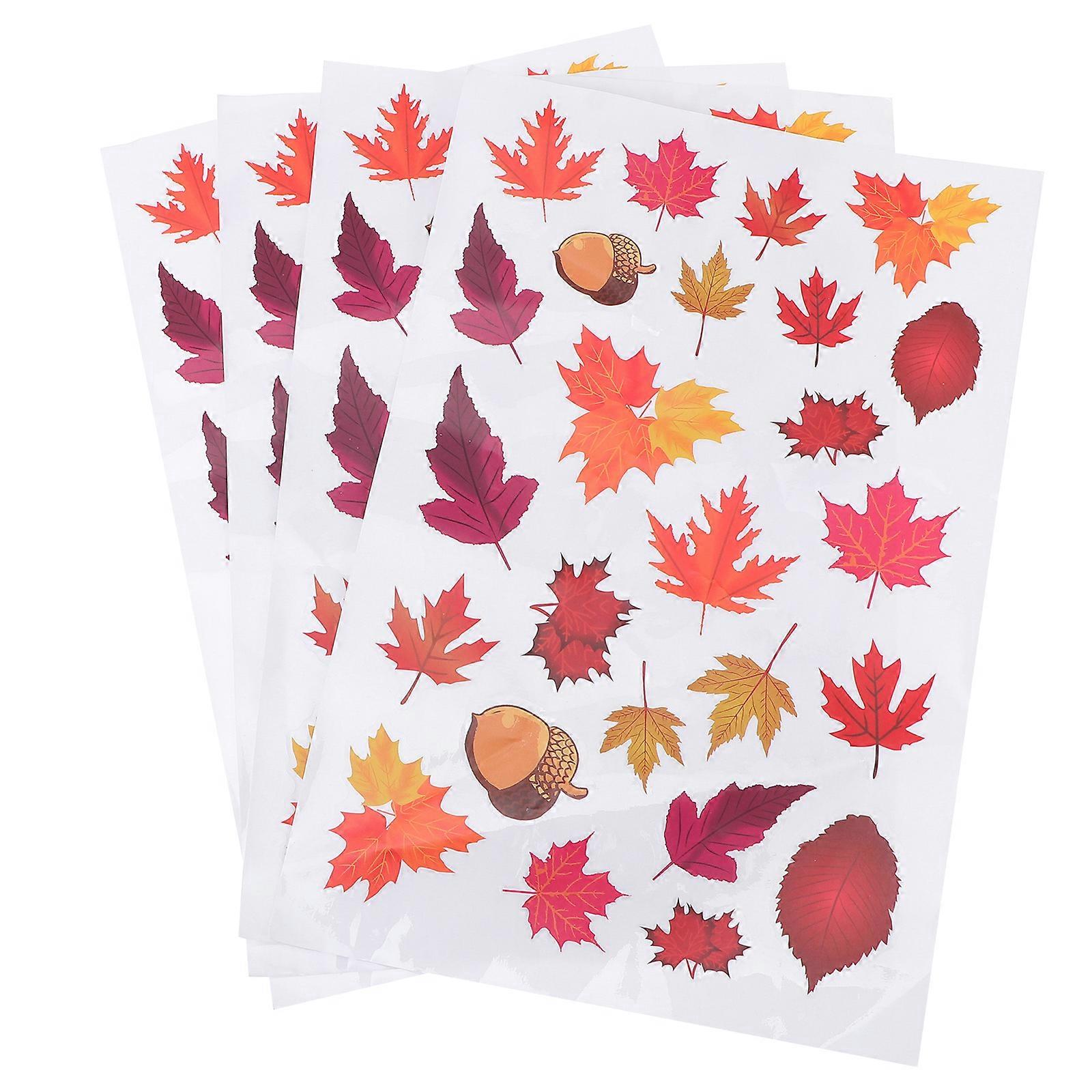 Maple Leaf Sticker Window for Decoration 12Pcs Autumn DIY Stickers