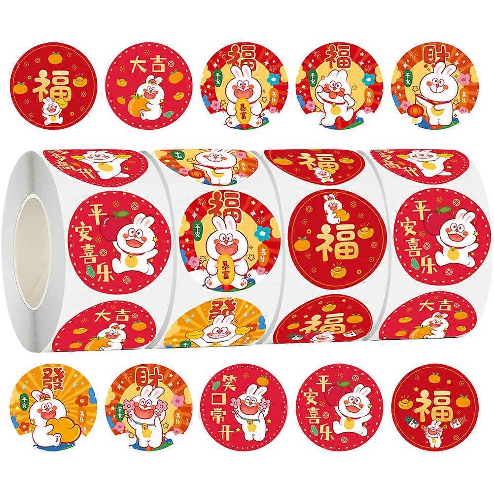 Bunny Stickers for Envelopes Colorful 20 Rolls for New Year Sealing