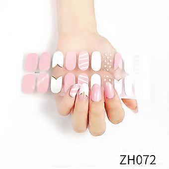 Nagellackfolie Nailart Sticker zweireihig Nagelsticker 3D Heißprägesticker Ins Style Vollsticker ZH072 Bare Chip + Nagelfeile