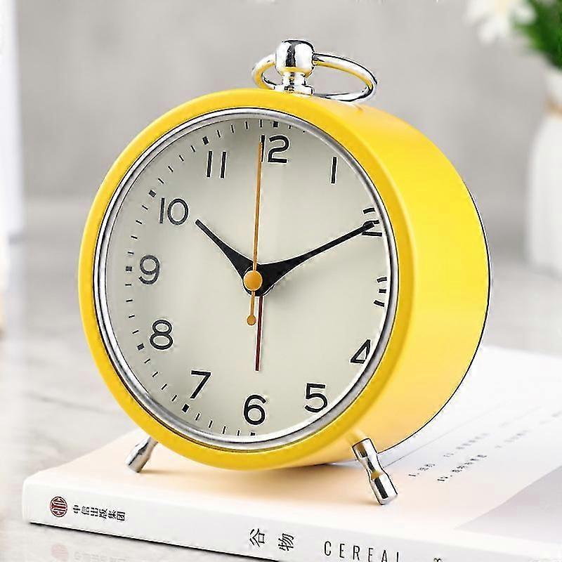 Bedroom Decor Alarm Clock Night Light Retro Non-ticking with Accurate Quartz Movement Vibrant Color Metal Hanging