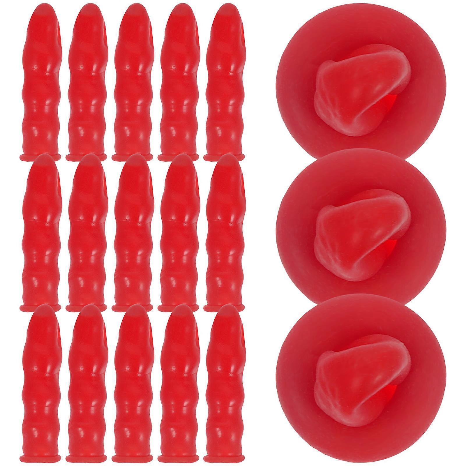 Red Rubber Caulking Tube Caps for Sealing Use 24 Pieces
