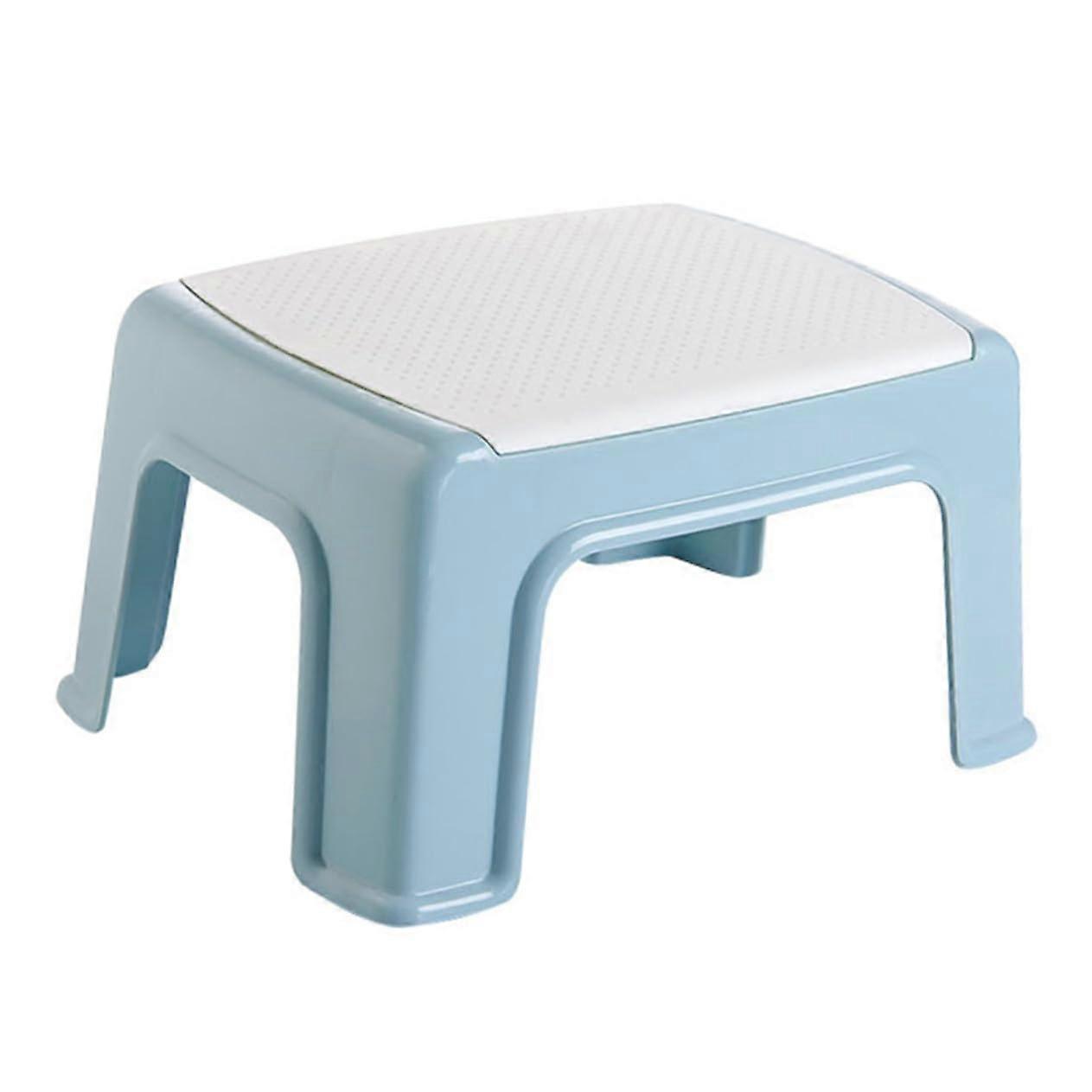 Lightweight Plastic Stool For Footstool Portable Small Sky Blue Bathroom Step Stool Shock Resistant Design