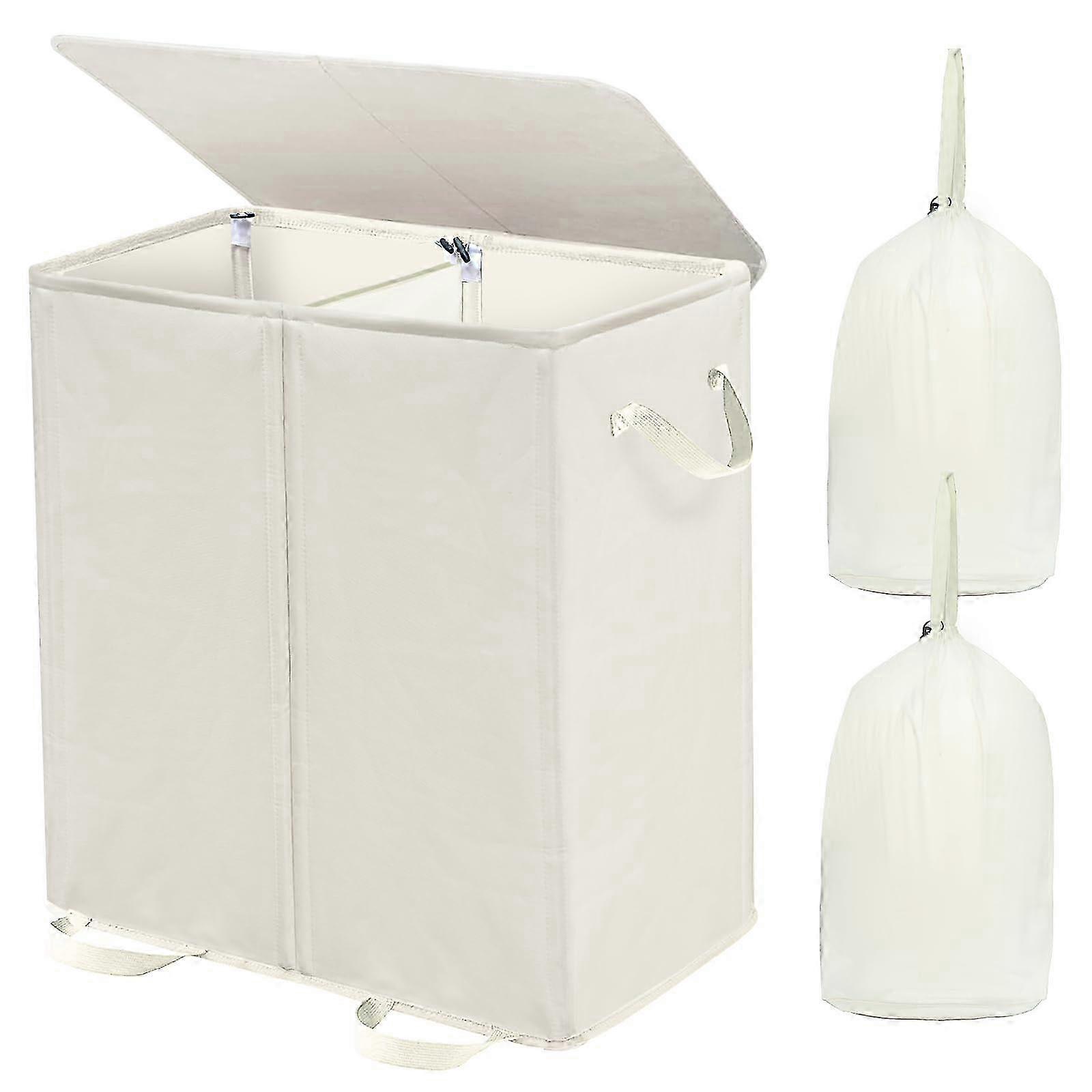 25-26 Large Double Divided Laundry Hamper with 170L Capacity for Efficient Clothes Sorting and Storage