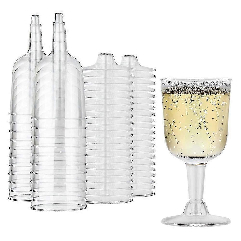 Clear Plastic Wine Glass Recyclable - Shatterproof Wine Goblet - Disposable & Reusable Cups for Cha