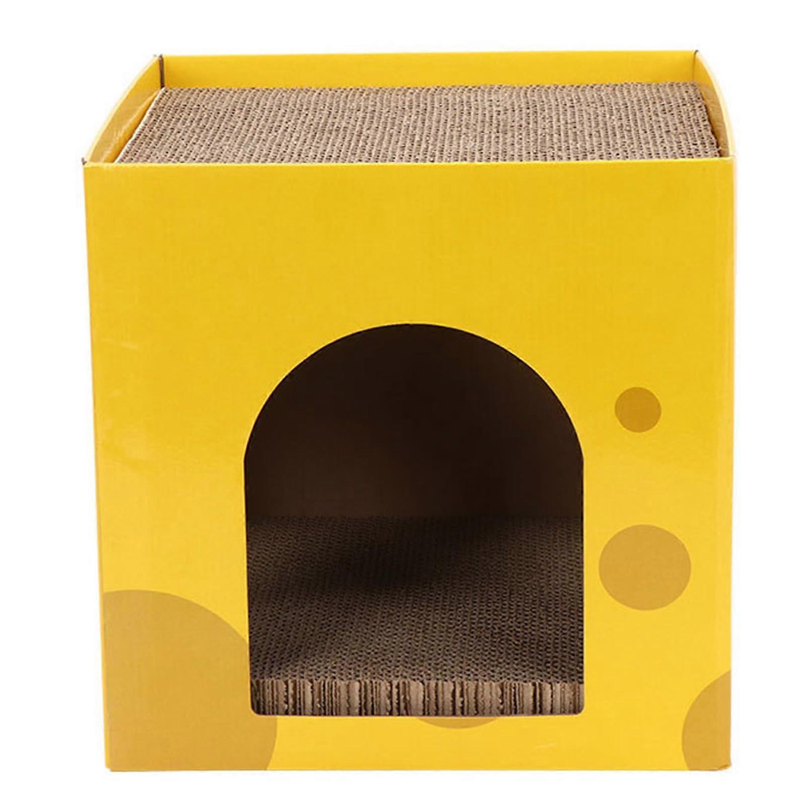 Cat Scratch House Cardboard Cat Scratcher Durable Interactive Playhouse For Indoor Cats 11.8 X 11.8 X 11.8 Inches
