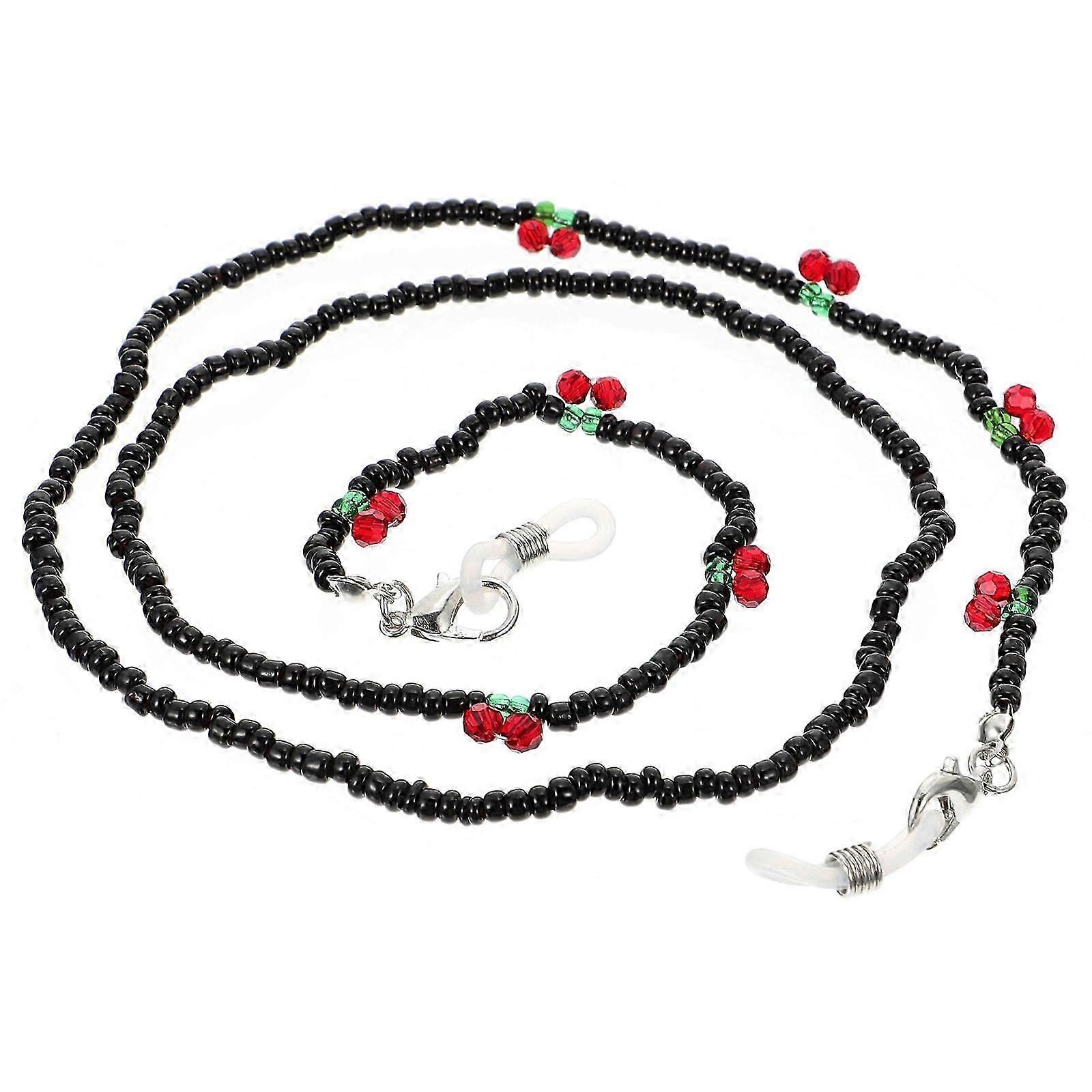 Beaded Glasses Chain 1Pack Designed For Women Daily Use And Decoration Suitable For Eyeglasses With Durable Black And Cherry Features