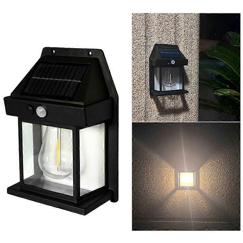 Solar Outdoor Tungsten Wall Light, Spec: Regular Black