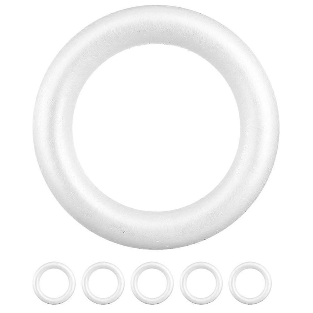 6Pcs Garland Foam Rings DIY Craft Ornaments Unpainted Foam Circles DIY Painting Foam Ring Models