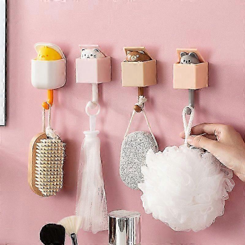 Clothes hooks 4 pieces animal waterproof hooks, towel hooks children