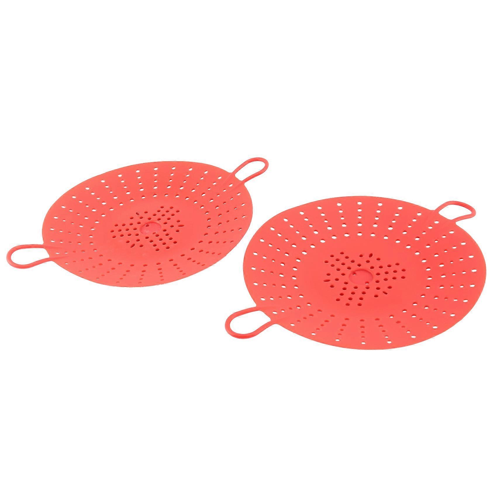 2 Pcs Steamer Basket Insert for Pressure Cookers, Microwavable, Red