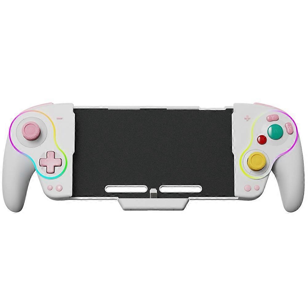 KS63 RGB Wireless Controller Gamepad für Switch & Switch OLED, Retro GameCube Turbo Gaming Pad mit Zurück-Taste Weiß